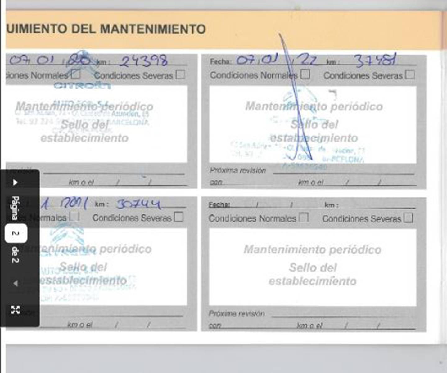 Foto del mantenimiento del Citroën C4 Picasso Citroën C4 Picasso PureTech 130 S&S Feel EAT6 (130 CV)