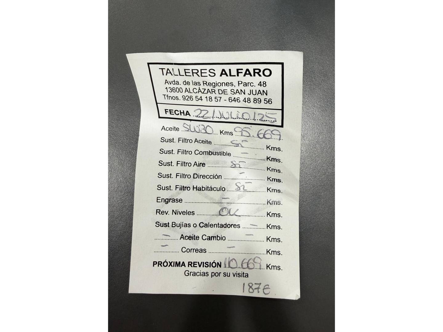 Foto del mantenimiento del Seat Ateca Seat Ateca 1.6 TDI S&S Ecomotive Style (115 CV)
