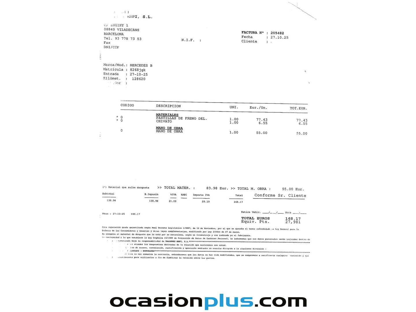 Foto del mantenimiento del Mercedes Clase A Mercedes Clase A 200 CDI Urban (136 CV)
