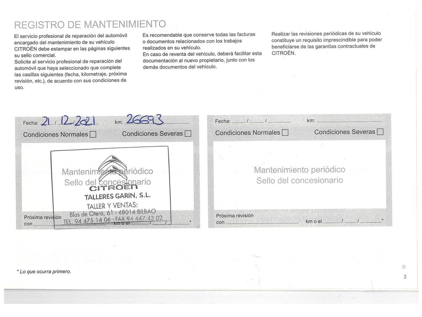 Foto del mantenimiento del Citroën Berlingo Citroën Berlingo BlueHDi 100 S&S Talla M Shine (102 CV)