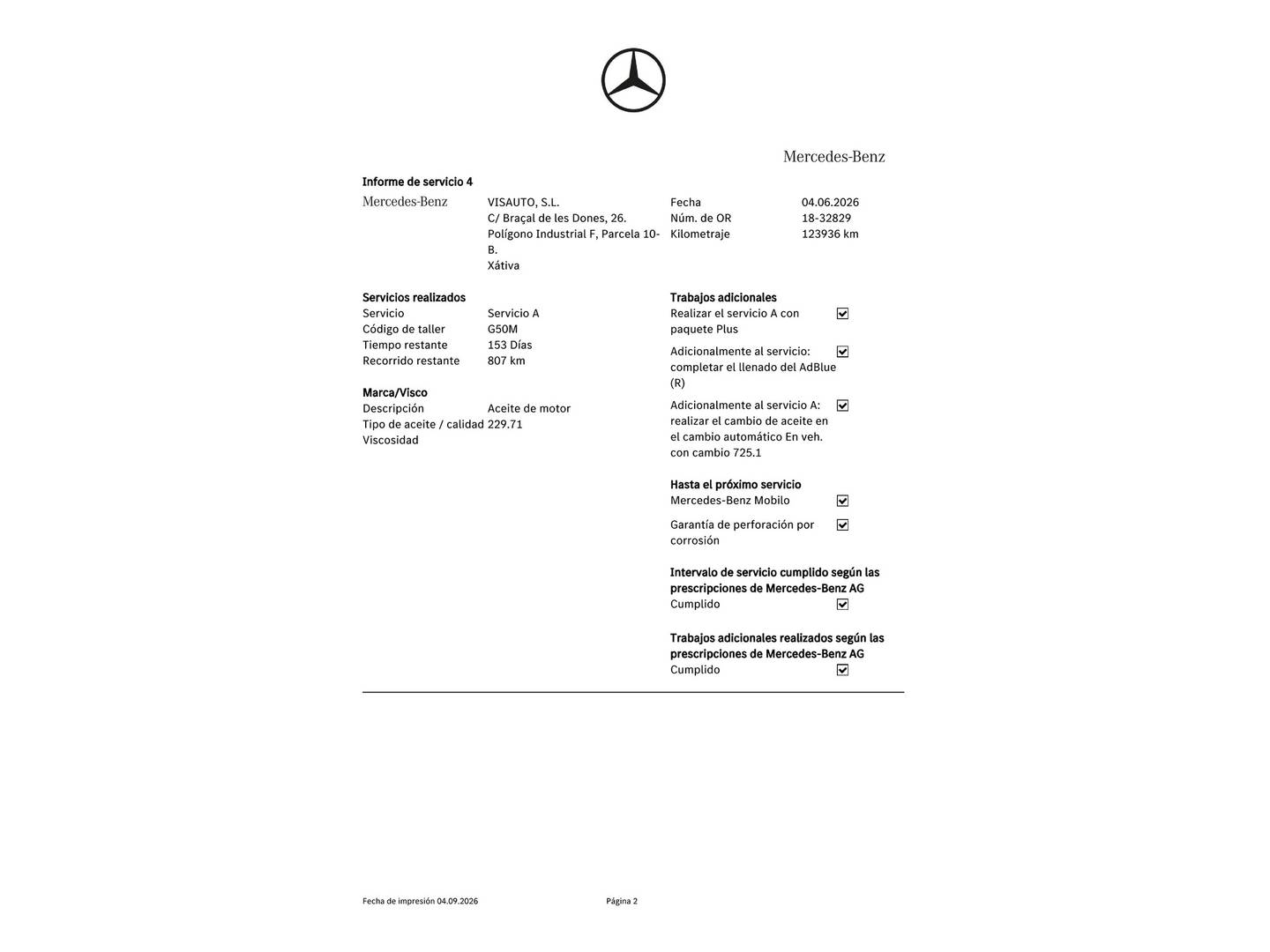 Foto del mantenimiento del Mercedes Clase C Mercedes Clase C 200 d (163 CV) Pack AMG