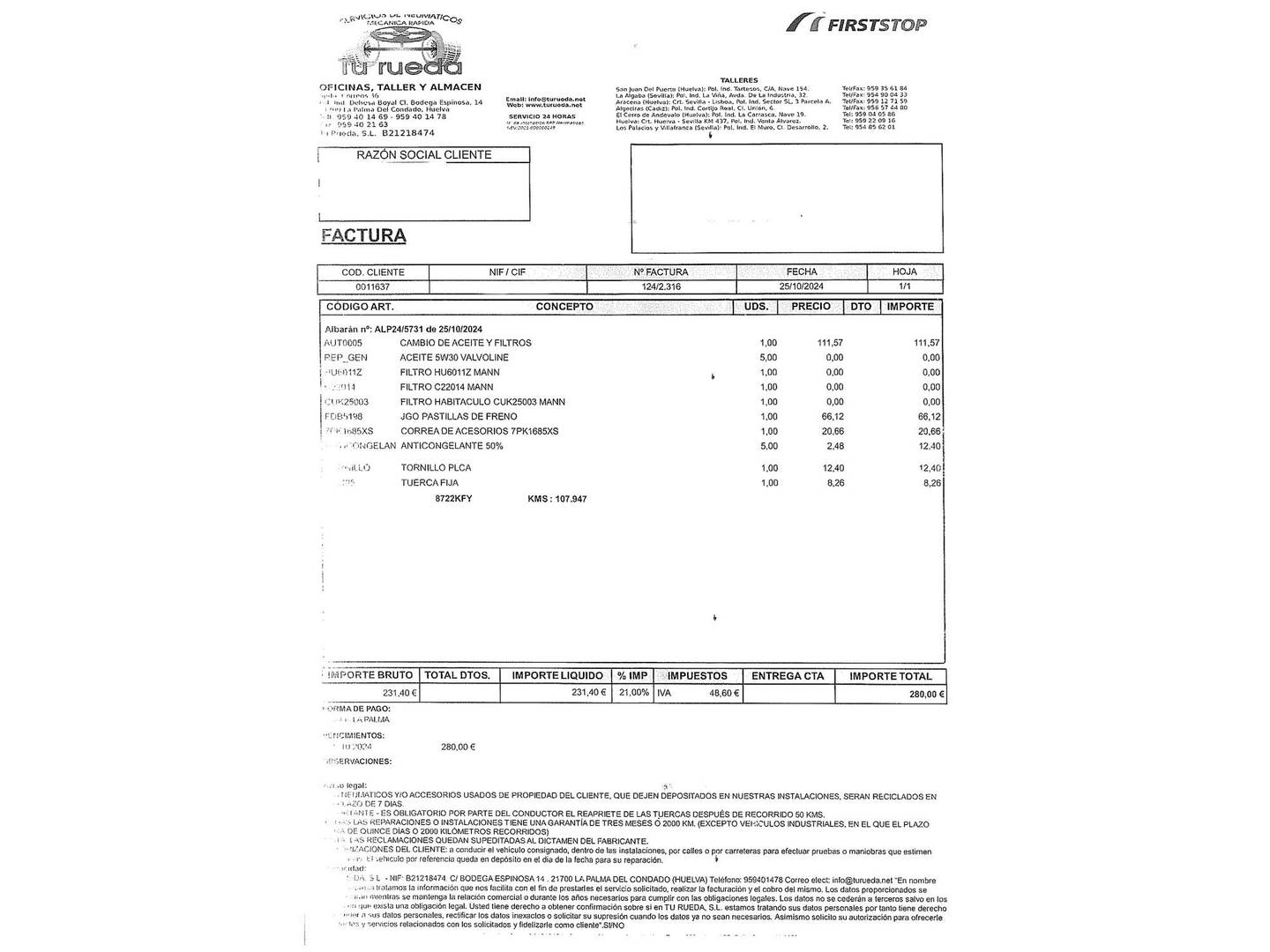 Foto del mantenimiento del Renault Espace Renault Espace Life Energy dCi (130 CV) 7 Plazas