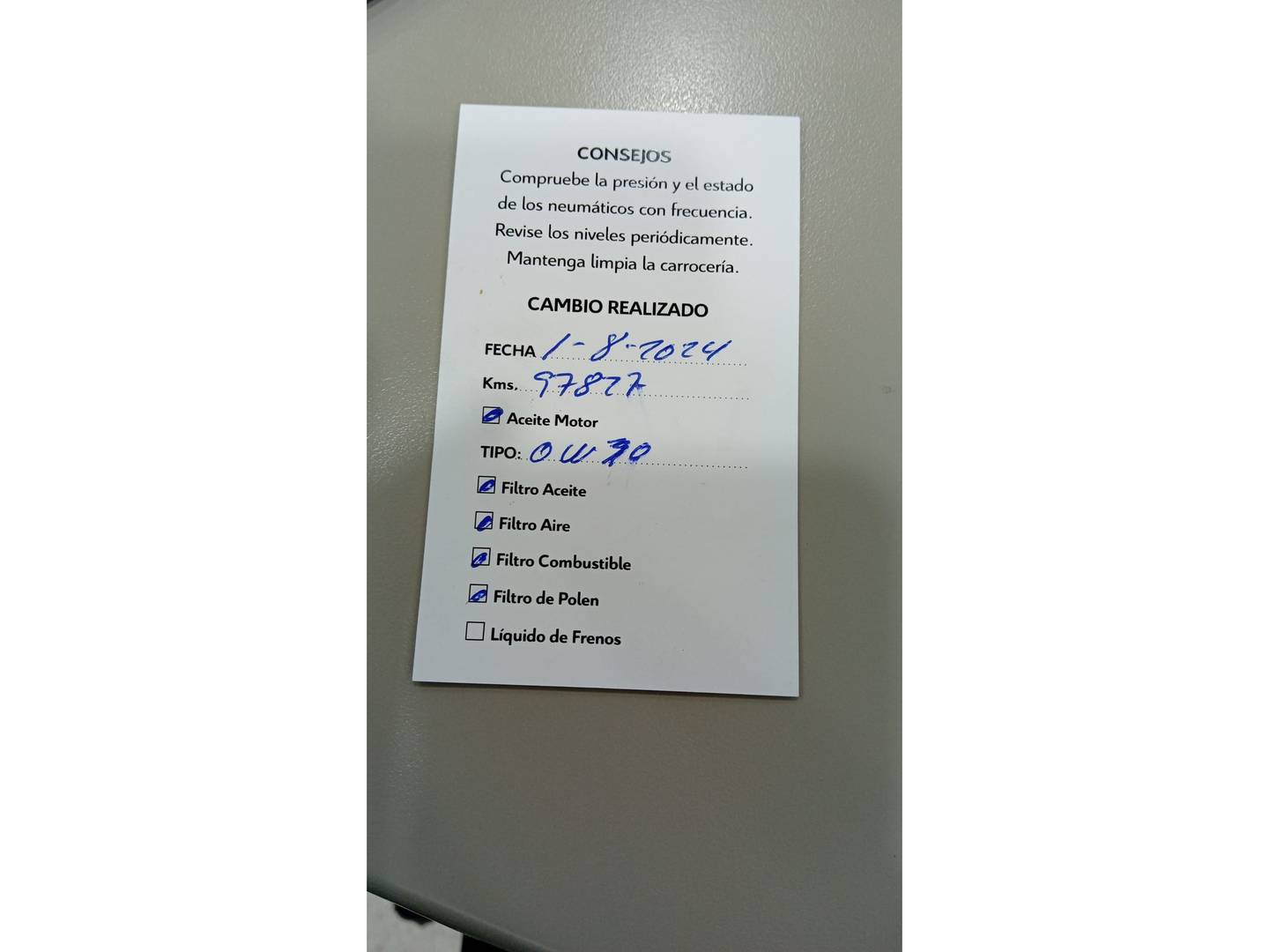 Foto del mantenimiento del Citroën C4 Picasso Citroën C4 Picasso 1.6 e-HDI Intensive ETG6 (115 CV)