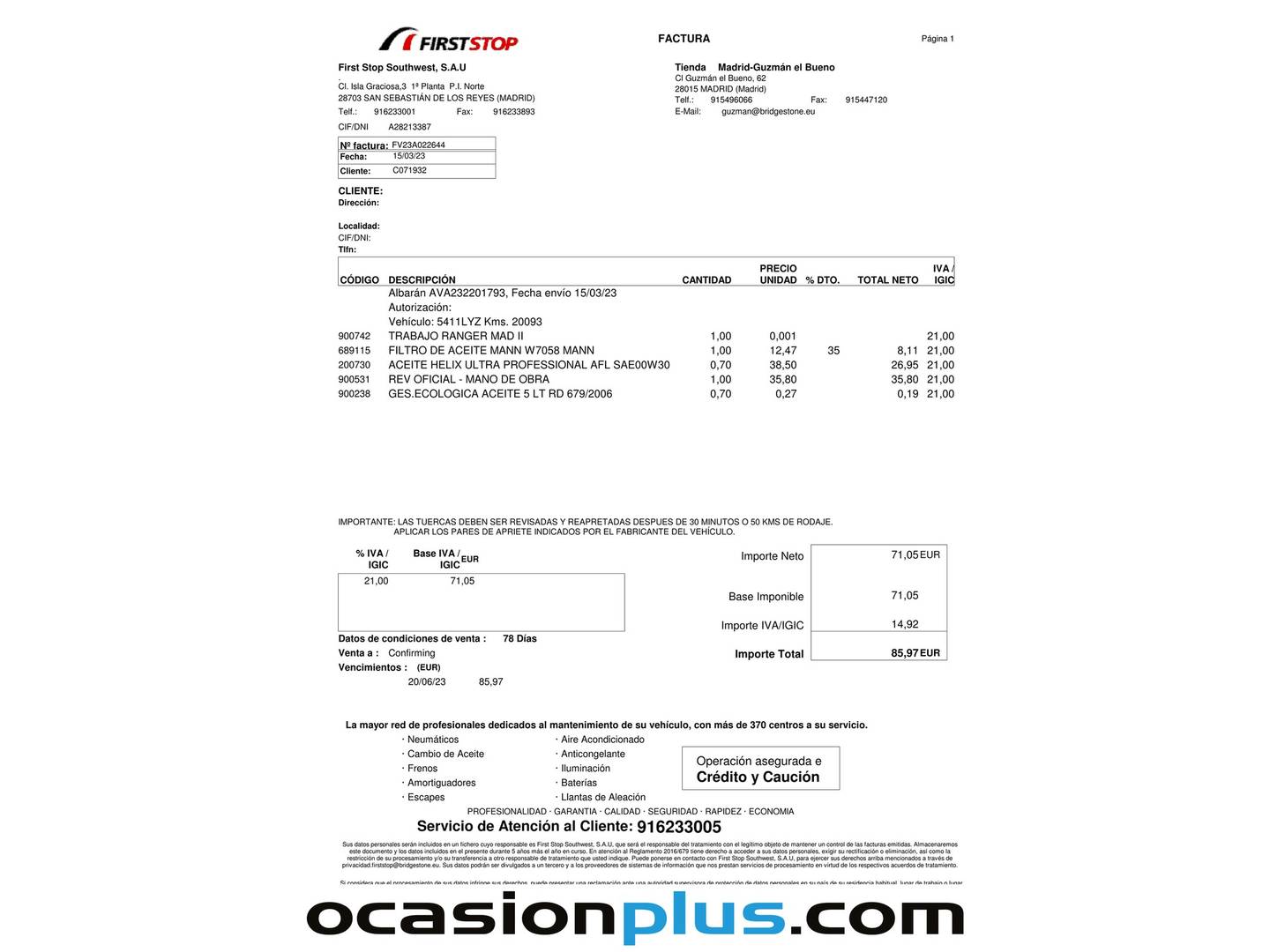 Foto del mantenimiento del Citroën C4 Citroën C4 PureTech 130 S&S 6v Feel Pack EAT8 (130 CV)