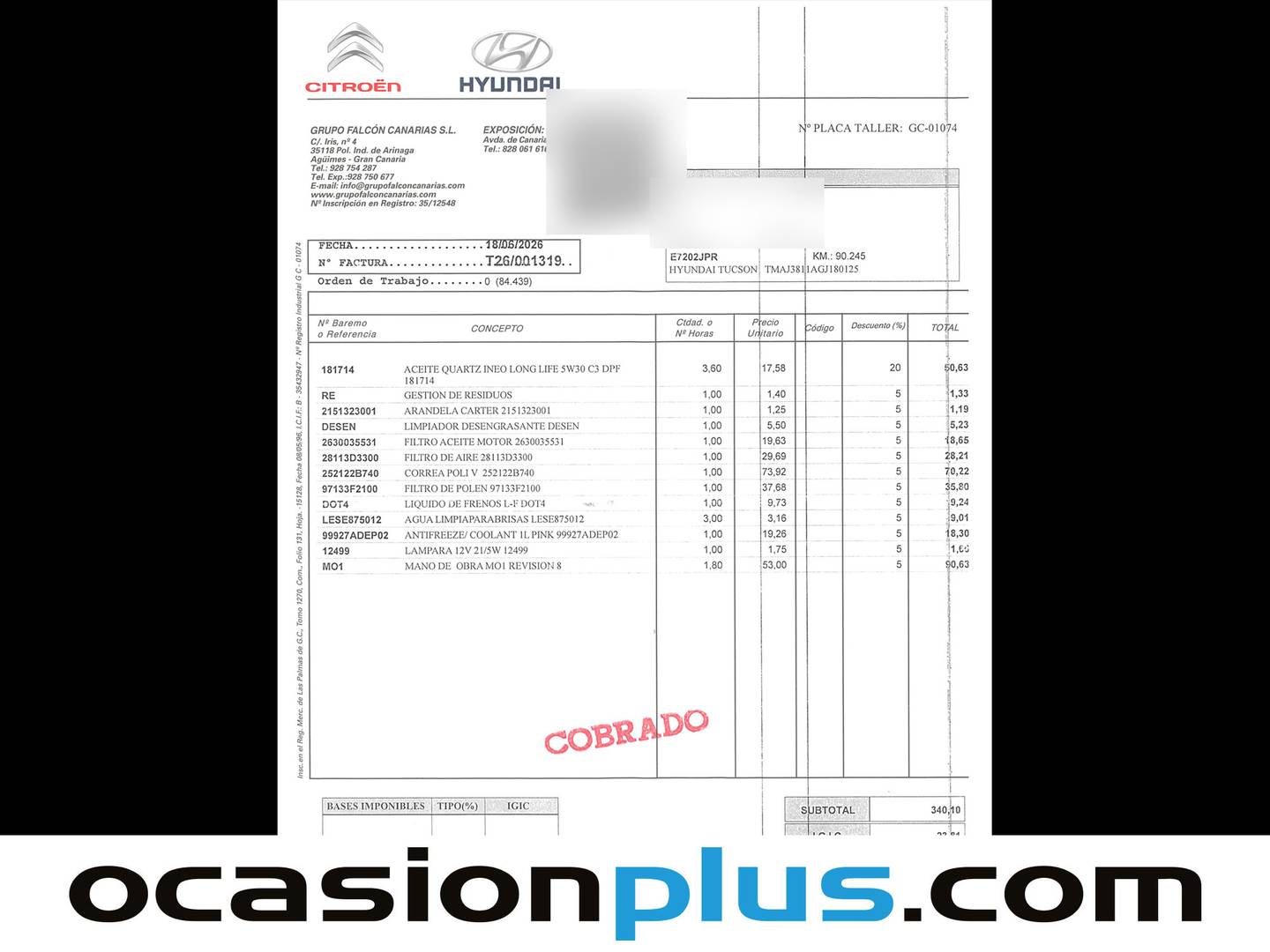 Foto del mantenimiento del Hyundai Tucson Hyundai Tucson 1.6 GDI BlueDrive Essence 4x2 (131 CV)