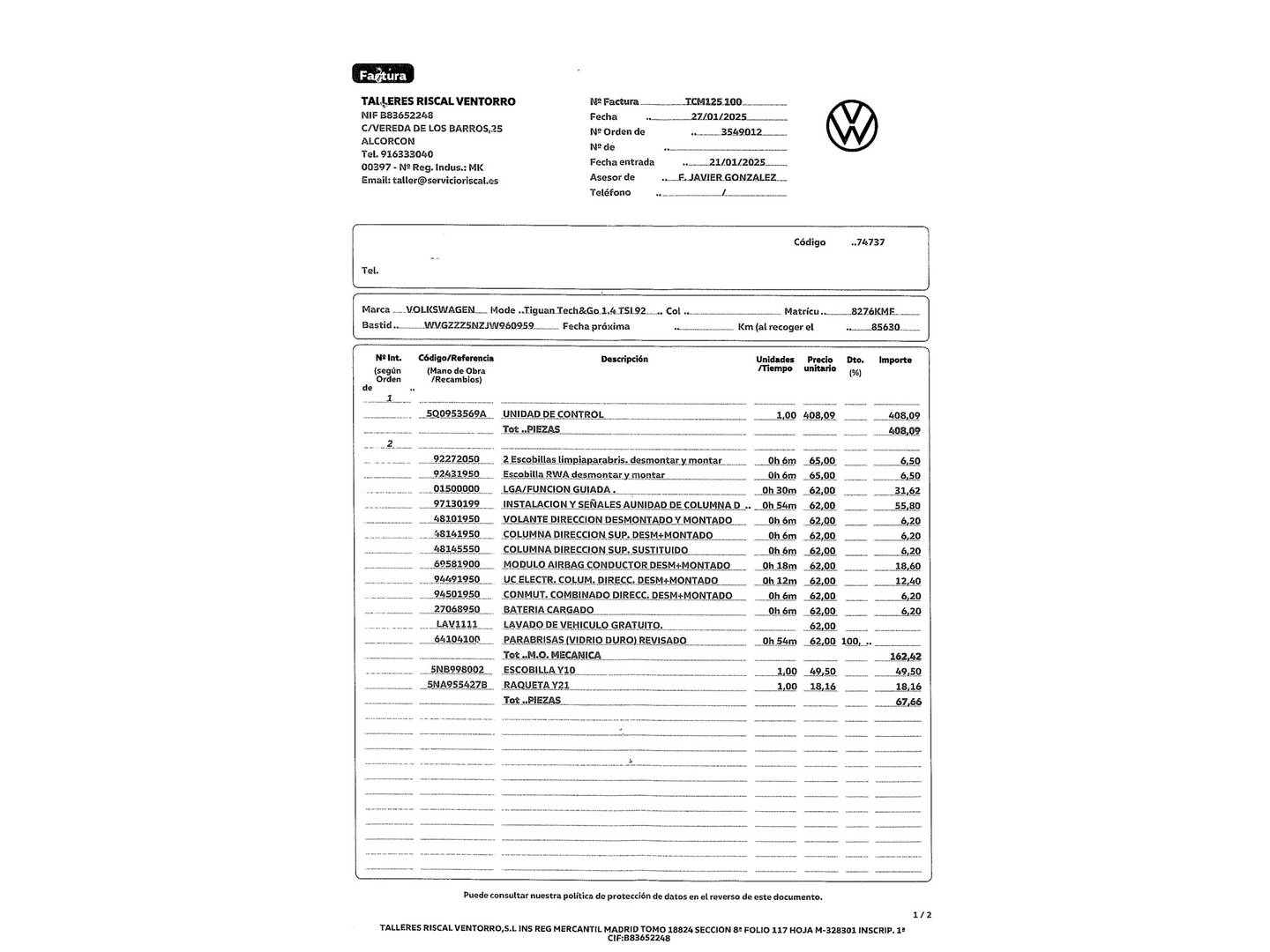 Foto del mantenimiento del Mercedes Clase B Mercedes Clase B B 180 CDI (109 CV)