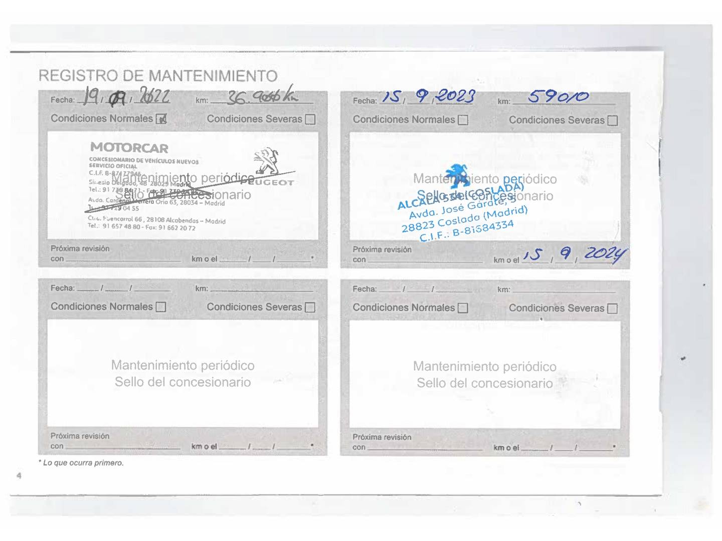 Foto del mantenimiento del Peugeot 5008 Peugeot 5008 PureTech 130 S&S Allure (130 CV) 7 Plazas