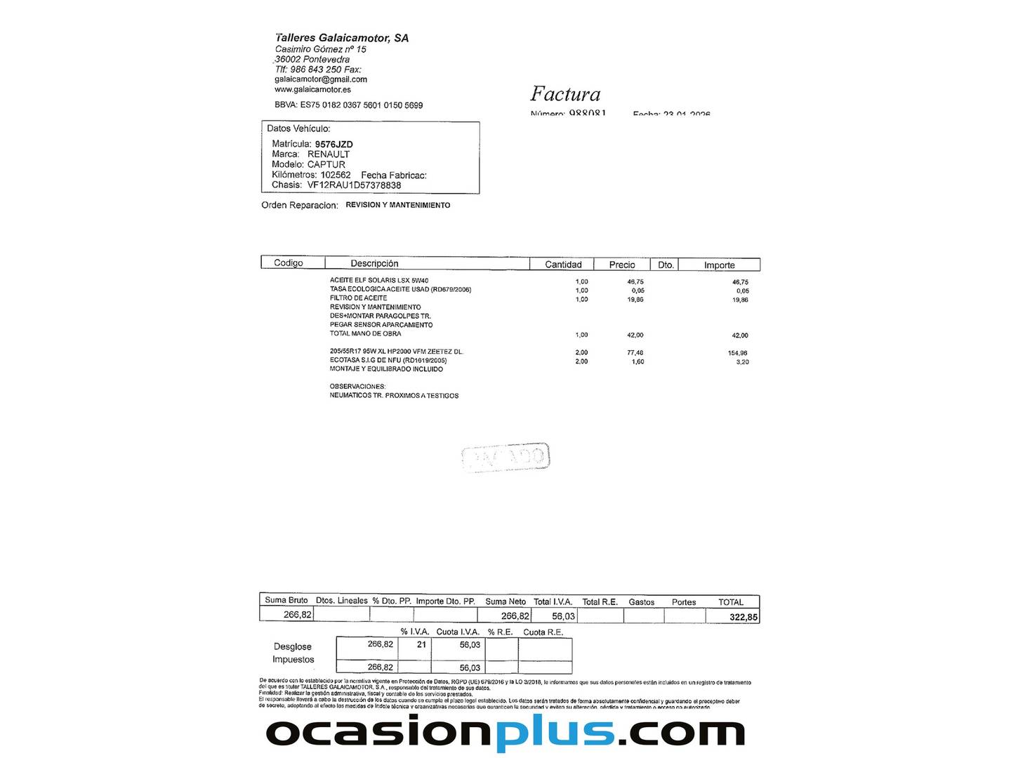 Foto del mantenimiento del Renault Captur Renault Captur Zen Energy TCe (120 CV) EDC