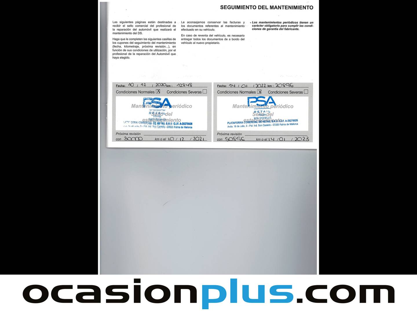 Foto del mantenimiento del DS DS 7 Crossback DS DS7 Crossback PureTech 225 Performance Line Auto (225 CV)