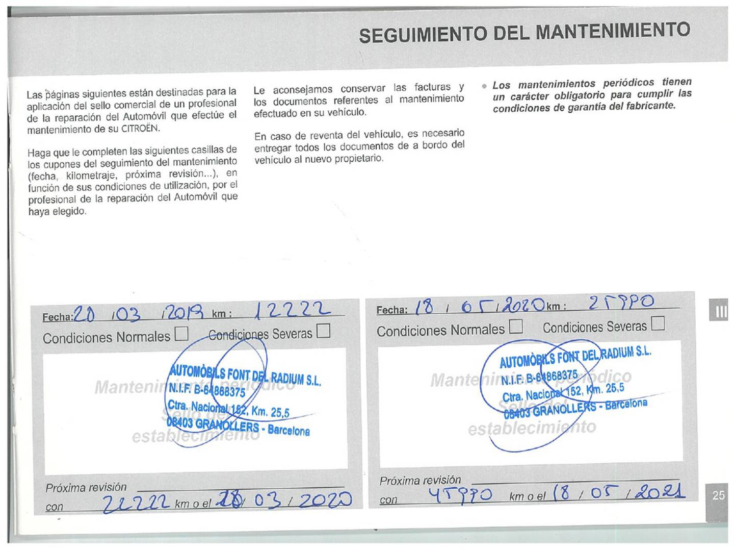 Foto del mantenimiento del Citroën C4 Cactus Citroën C4 Cactus Cactus BlueHDi 100 Feel (100 CV)