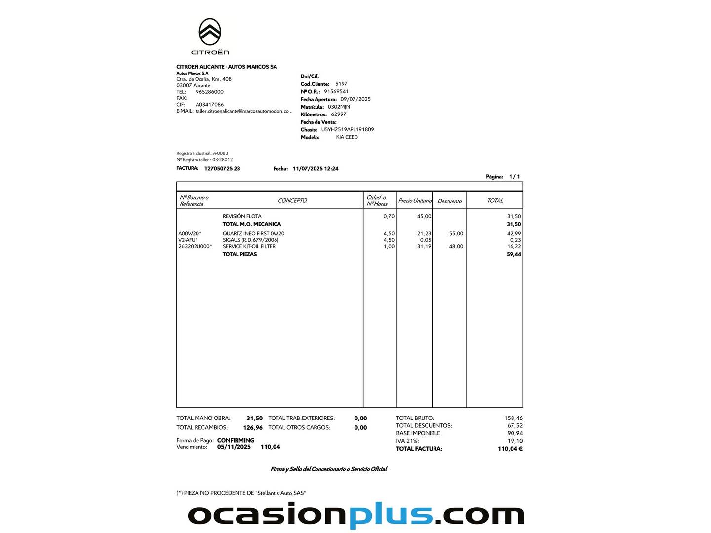 Foto del mantenimiento del KIA Ceed KIA Ceed 1.6 MHEV iMT Drive (136 CV)