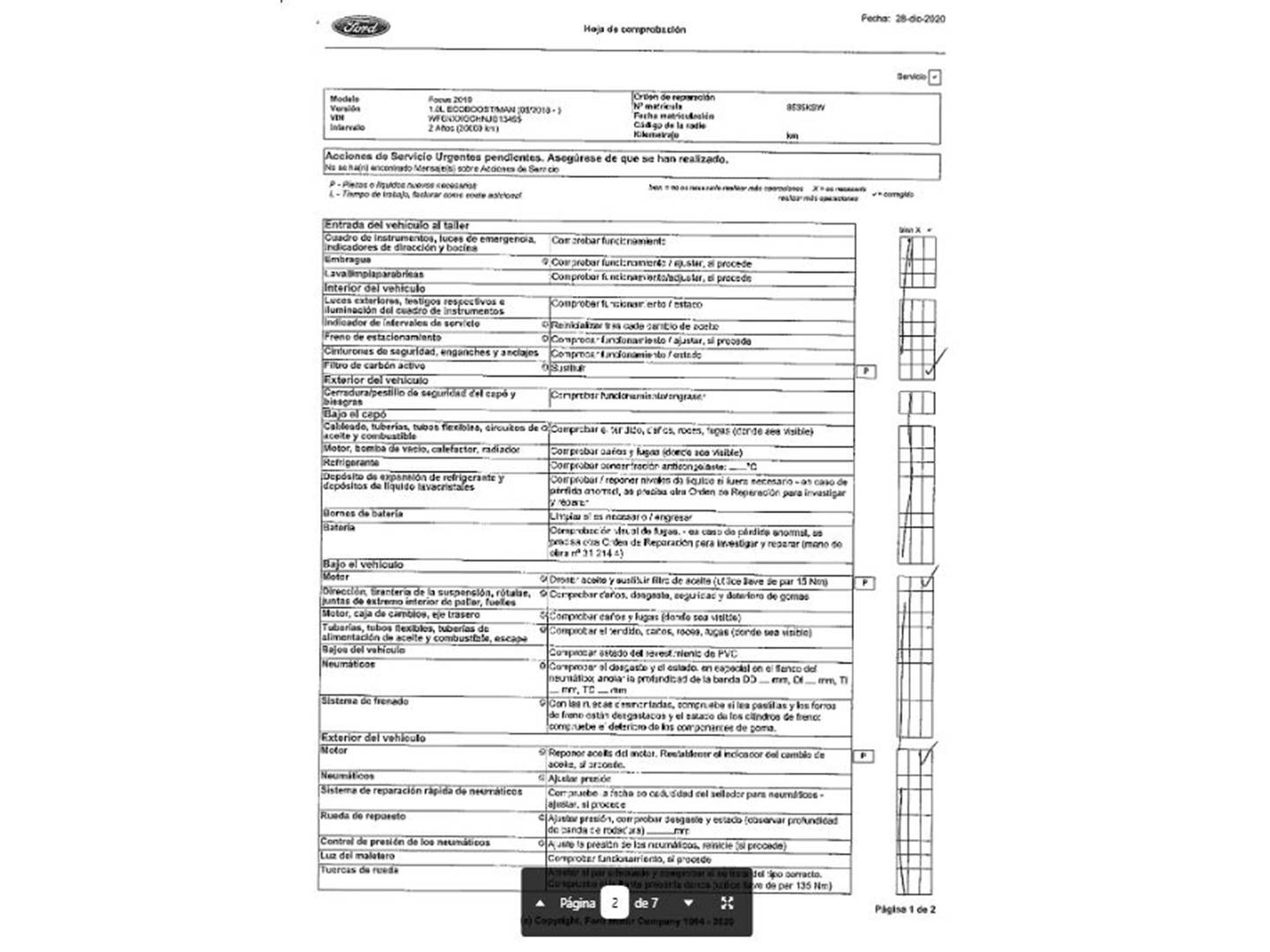 Foto del mantenimiento del Ford Focus Ford Focus 1.0 Ecoboost S&S ST-Line (125 CV)