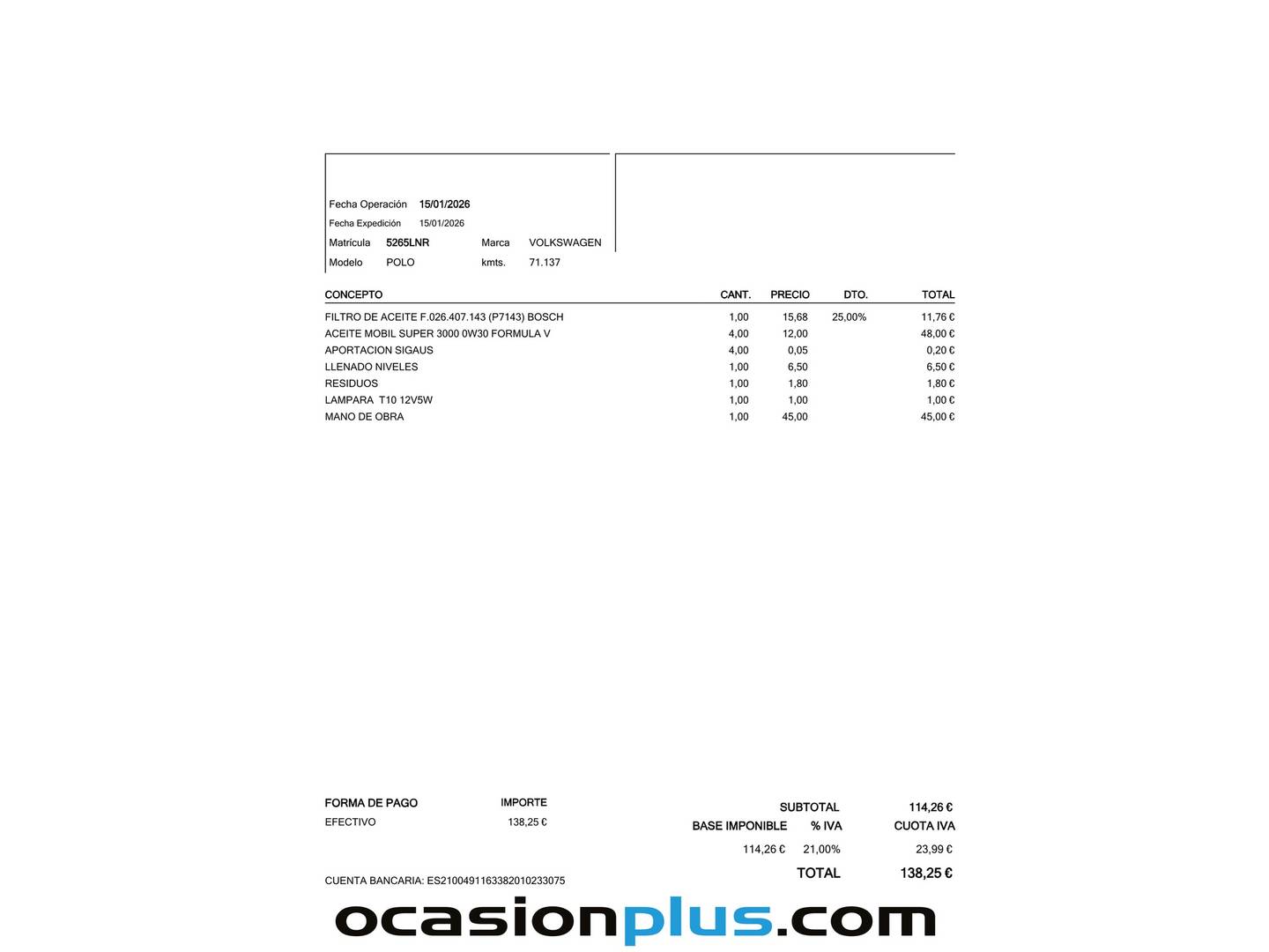 Foto del mantenimiento del Volkswagen Polo Volkswagen Polo Advance 1.0 TSI (95 CV) DSG