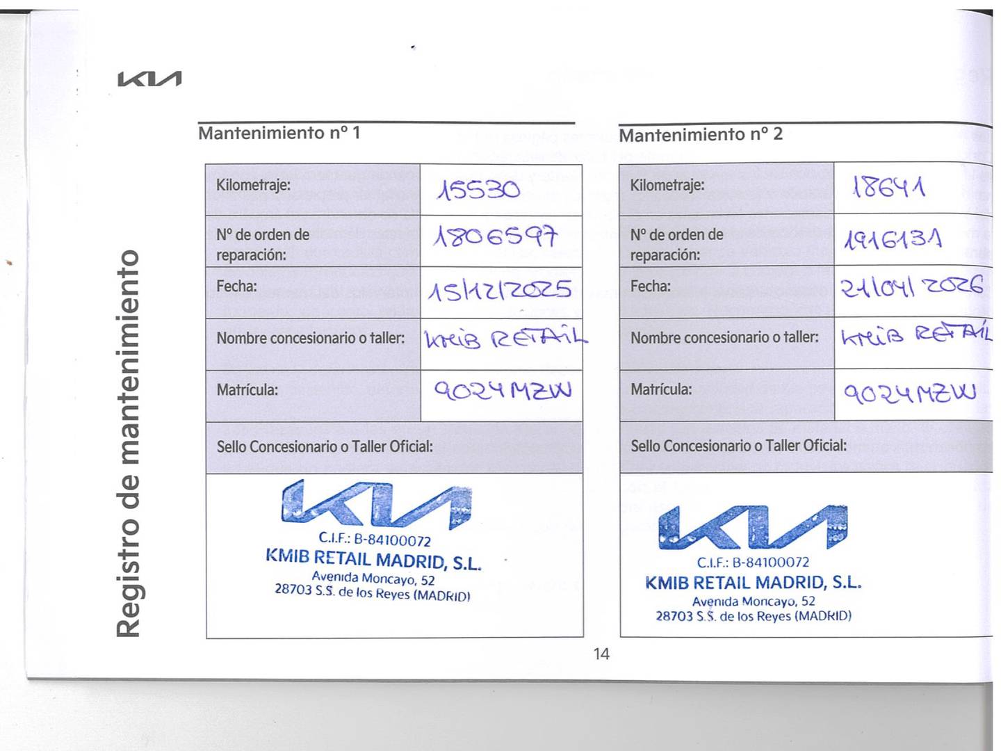 Foto del mantenimiento del KIA Ceed KIA Ceed 1.0 T-GDI Drive (100 CV)