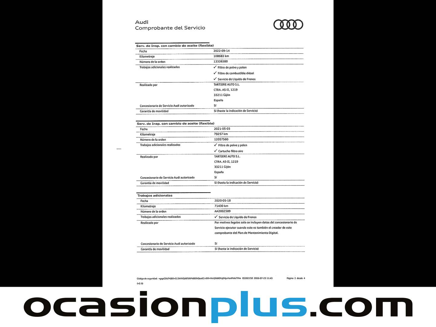 Foto del mantenimiento del Audi A4 Avant Audi A4 Avant S line edition 2.0 TDI (150 CV)