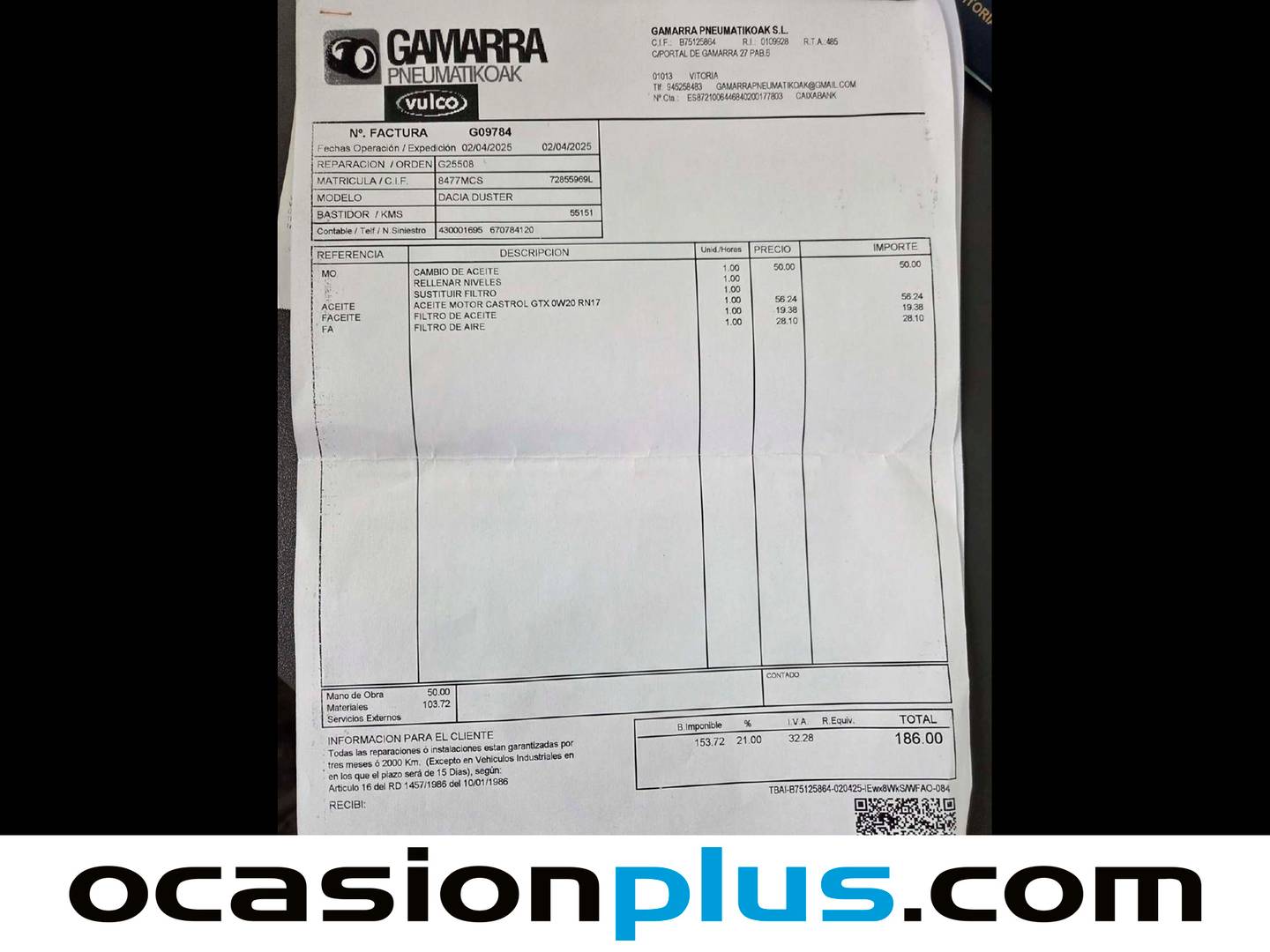 Foto del mantenimiento del Dacia Duster Dacia Duster Prestige TCE (130 CV) 4X2