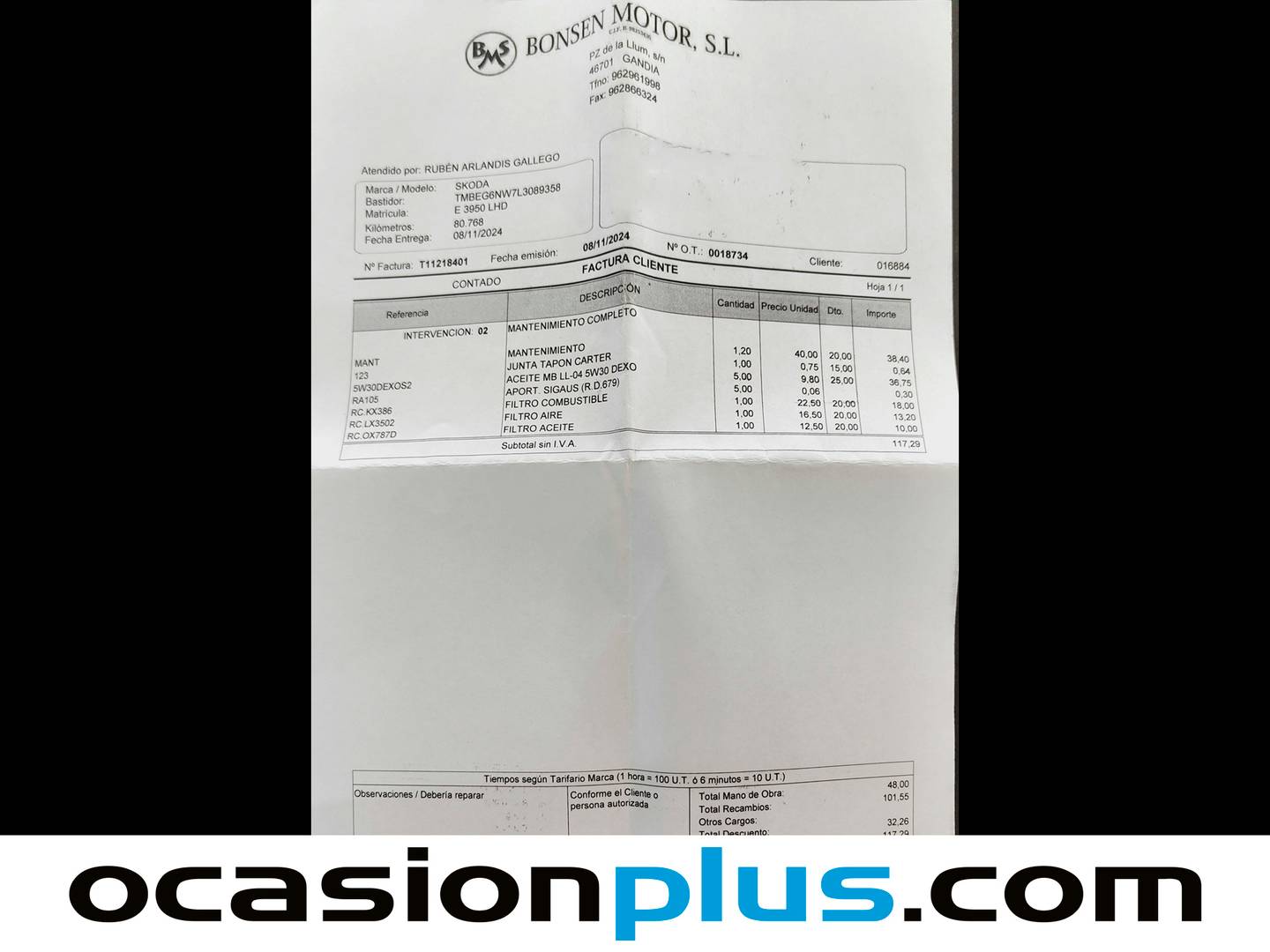 Foto del mantenimiento del Skoda Scala Skoda Scala 1.6 TDI Ambition (115 CV)
