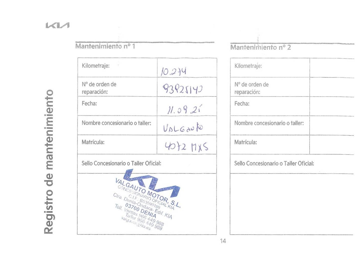 Foto del mantenimiento del KIA Sportage KIA Sportage 1.6 T-GDi Drive 4x2 (160 CV)
