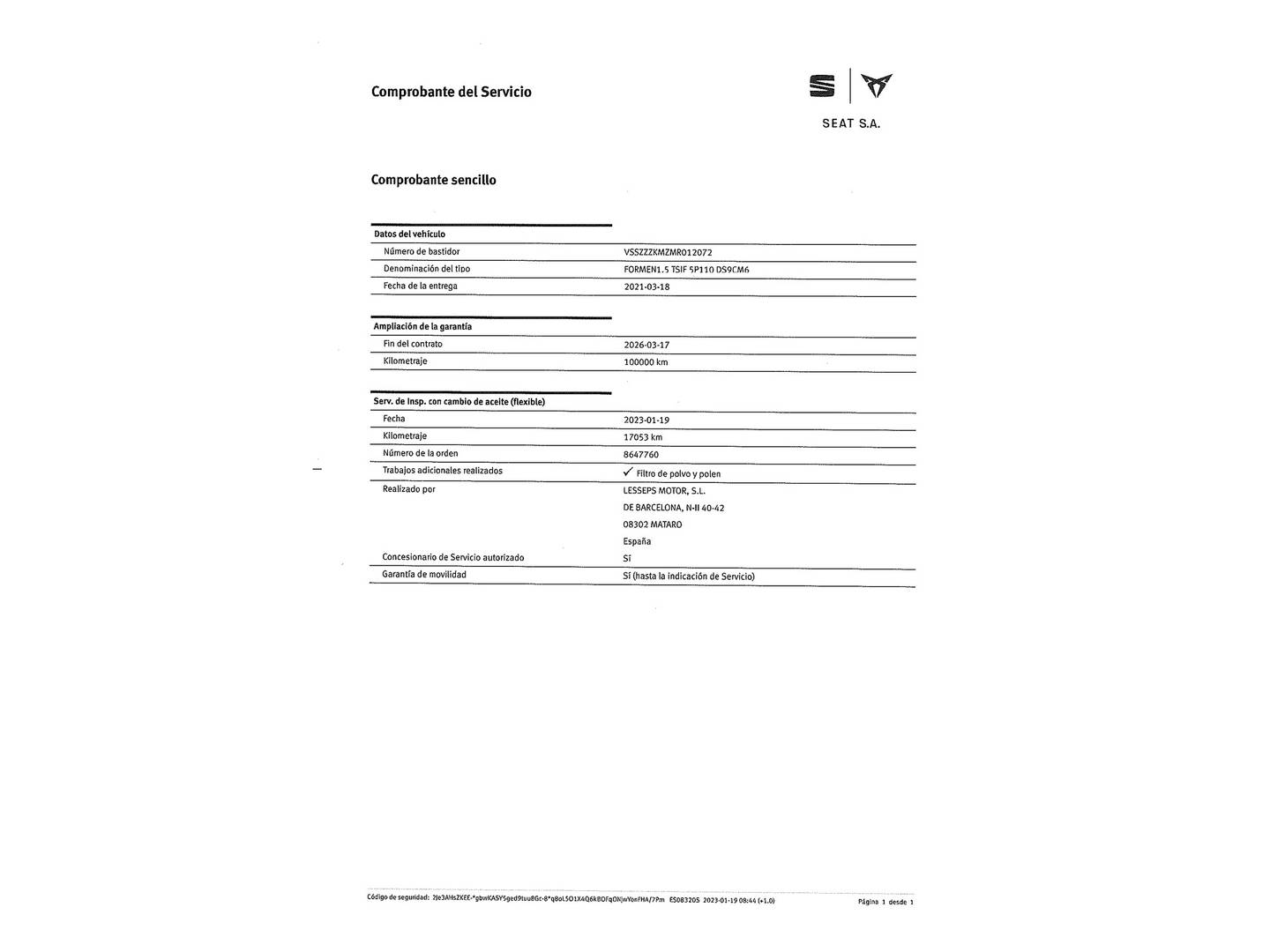 Cupra Formentor Cupra Formentor 1.5 TSI (150 CV) seminuevo