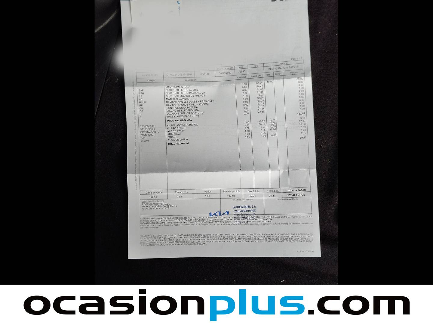 Foto del mantenimiento del KIA Niro KIA Niro 1.6 GDi HEV Drive (141 CV)