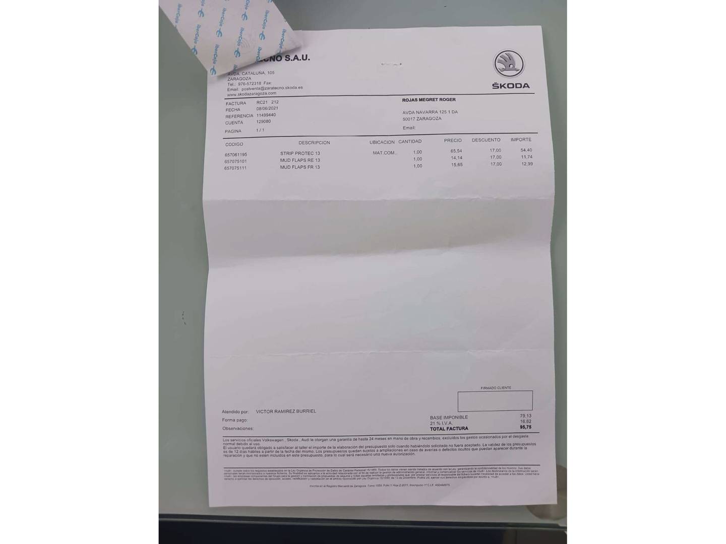 Foto del mantenimiento del Skoda Scala Skoda Scala 1.5 TSI Montecarlo DSG (150 CV)