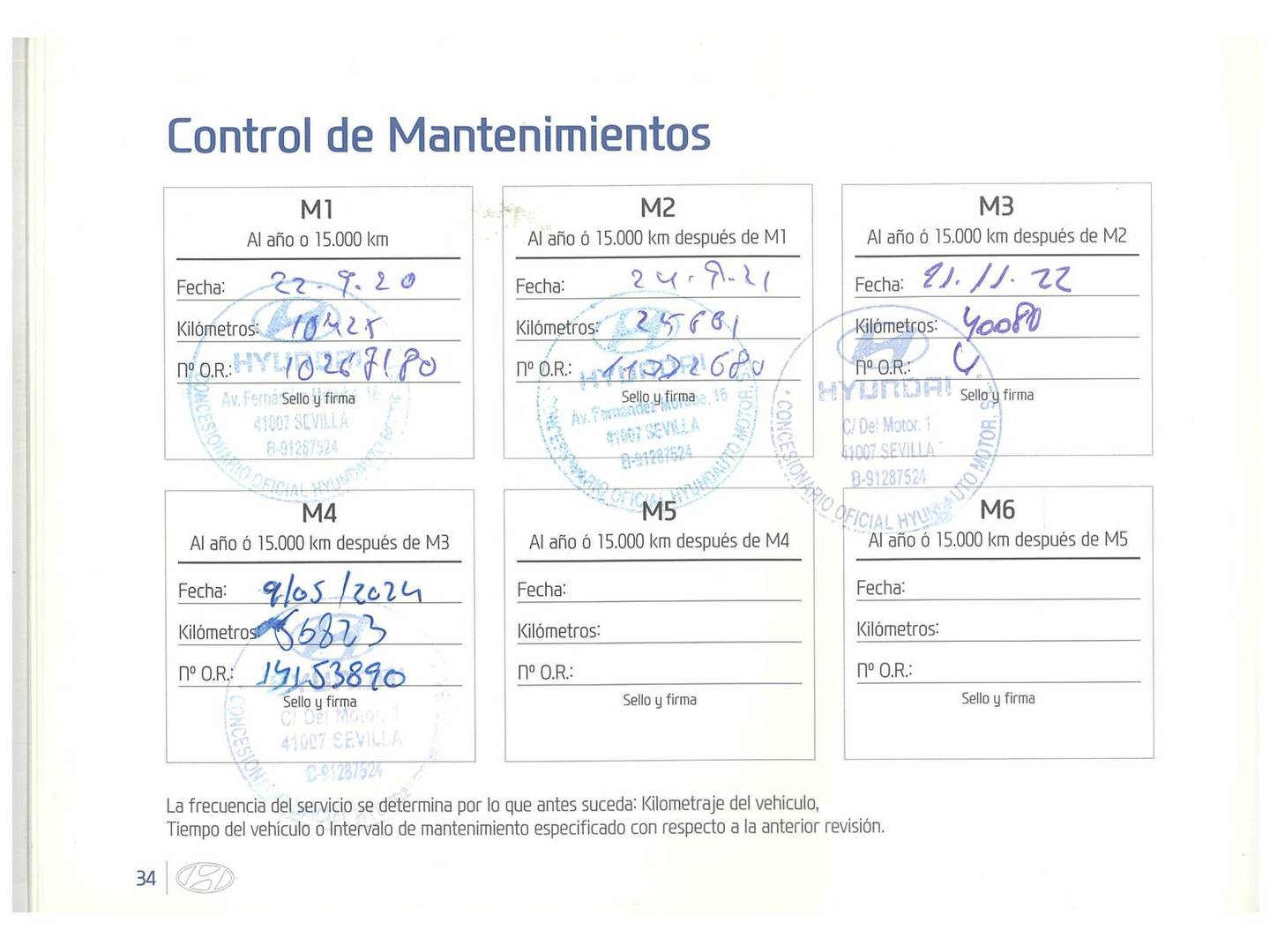 Foto del mantenimiento del Hyundai i30 Hyundai i30 Fastback 1.0 TGDI Klass (120 CV)