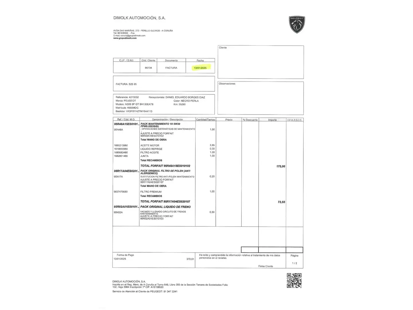 Foto Peugeot 308 Peugeot 308 BlueHDi 130 S&S GT EAT8 (130 CV)