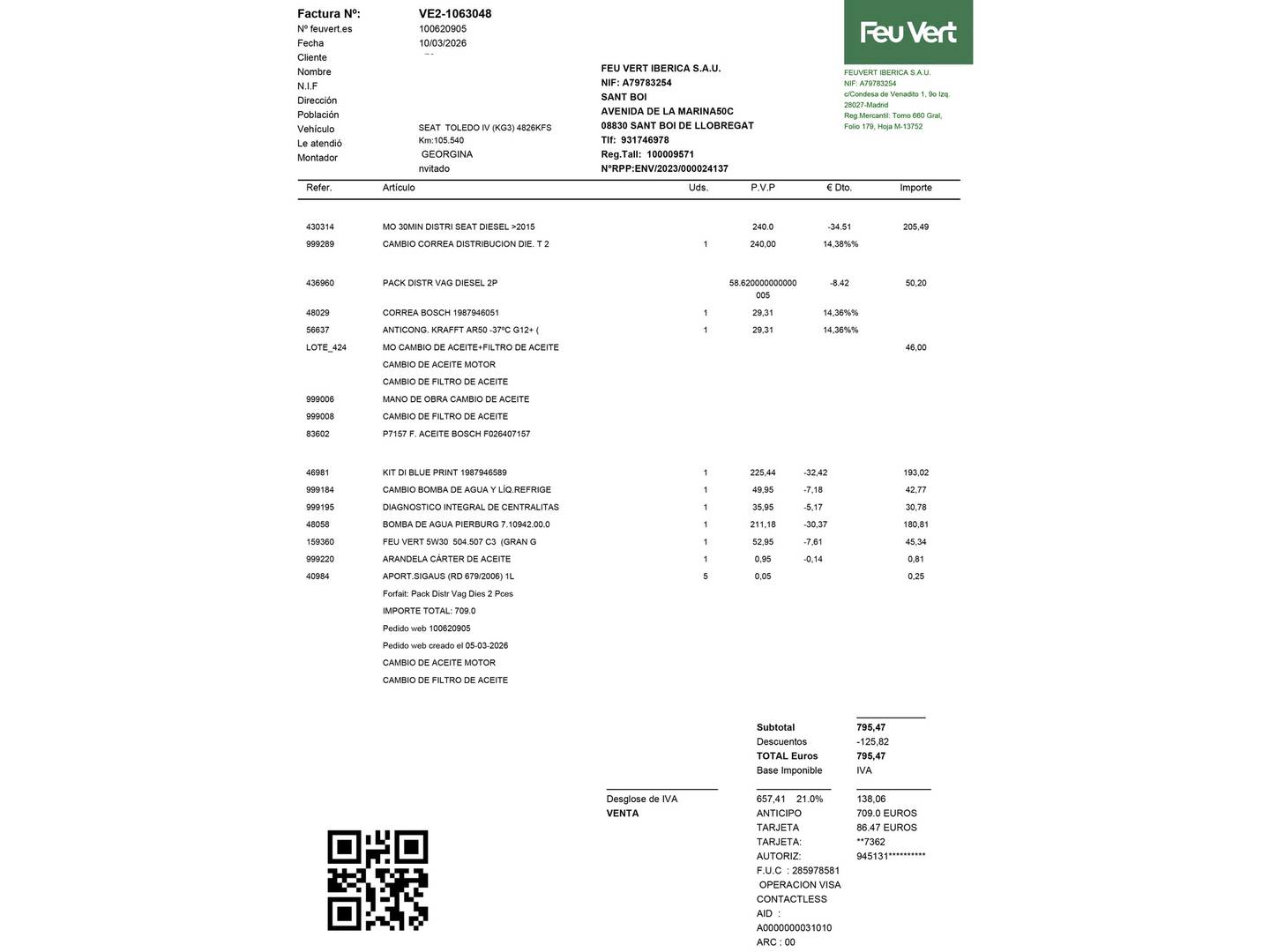 Foto del mantenimiento del Seat Toledo Seat Toledo 1.6 TDI Style (115 CV)