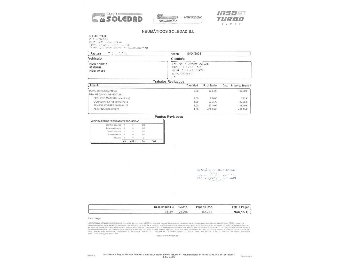 Foto del mantenimiento del BMW Serie 2 BMW Serie 2 218i Coupe (136 CV)