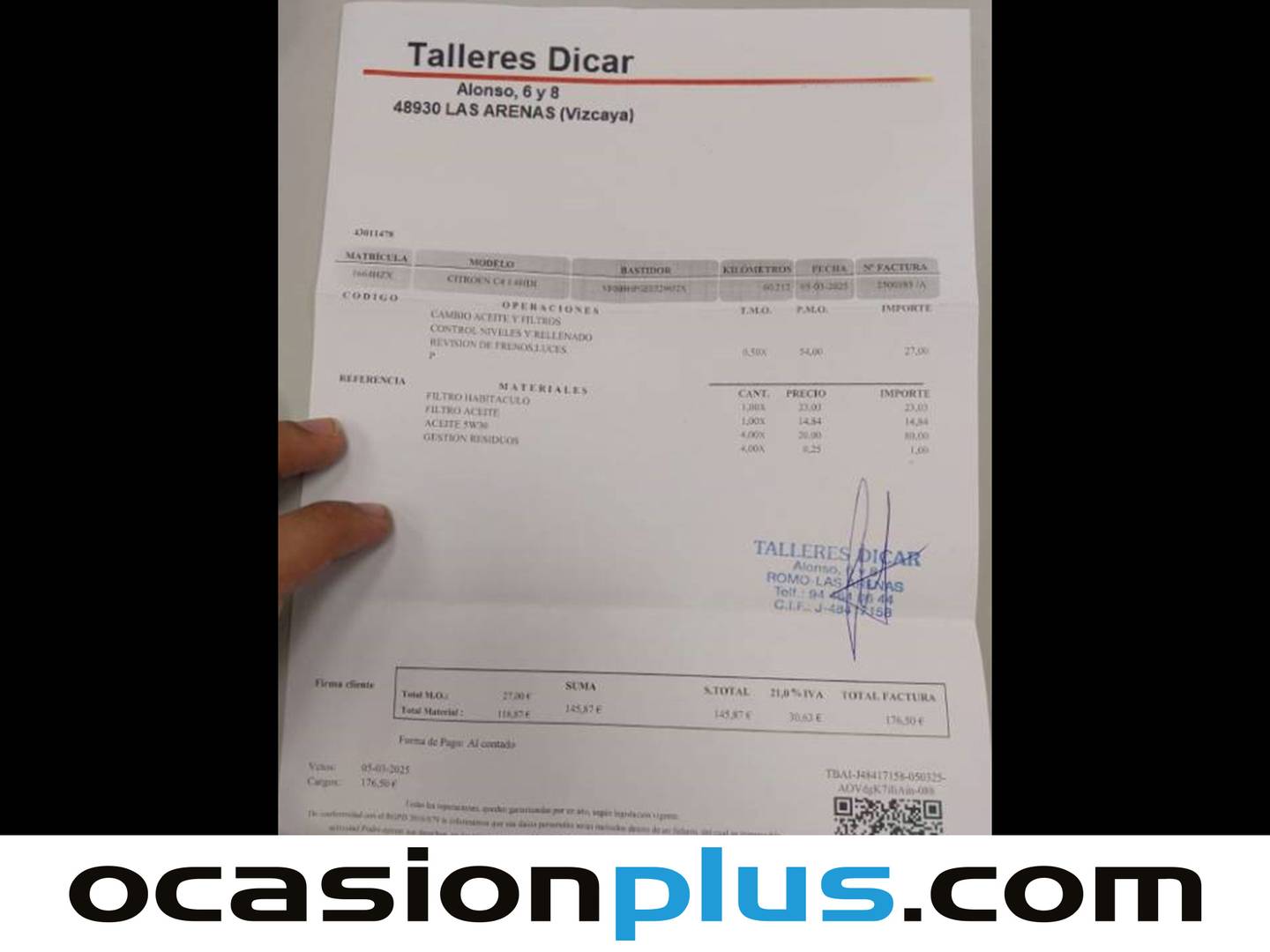 Foto del mantenimiento del Citroën C4 Cactus Citroën C4 Cactus e-HDI 92 Feel Edition Hello ETG6 (92 CV)