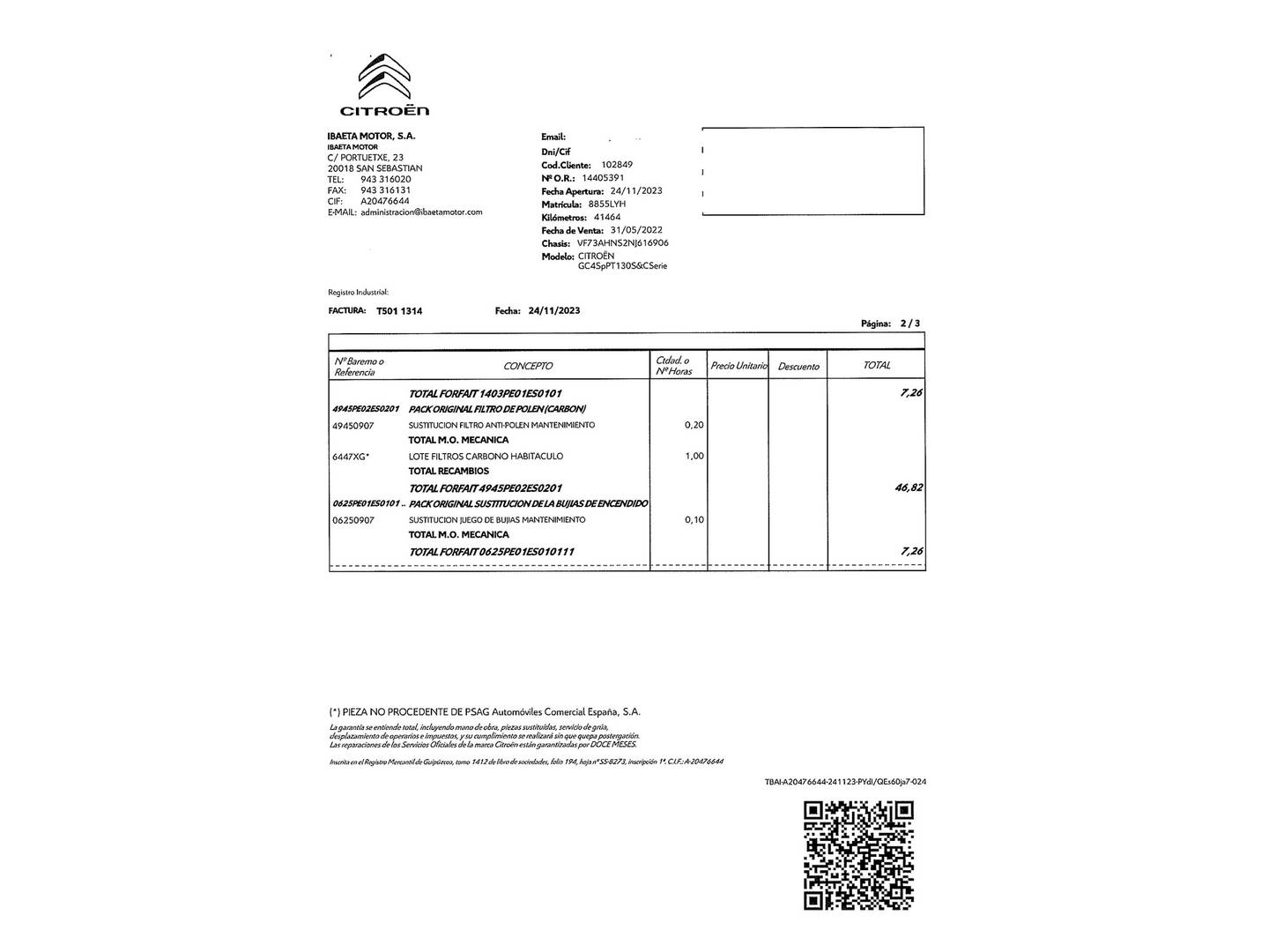 Foto del mantenimiento del Citroën Grand C4 Spacetourer Citroën Grand C4 Spacetourer PureTech 130 S&S 6v C-Series (131 CV) 7 Plazas