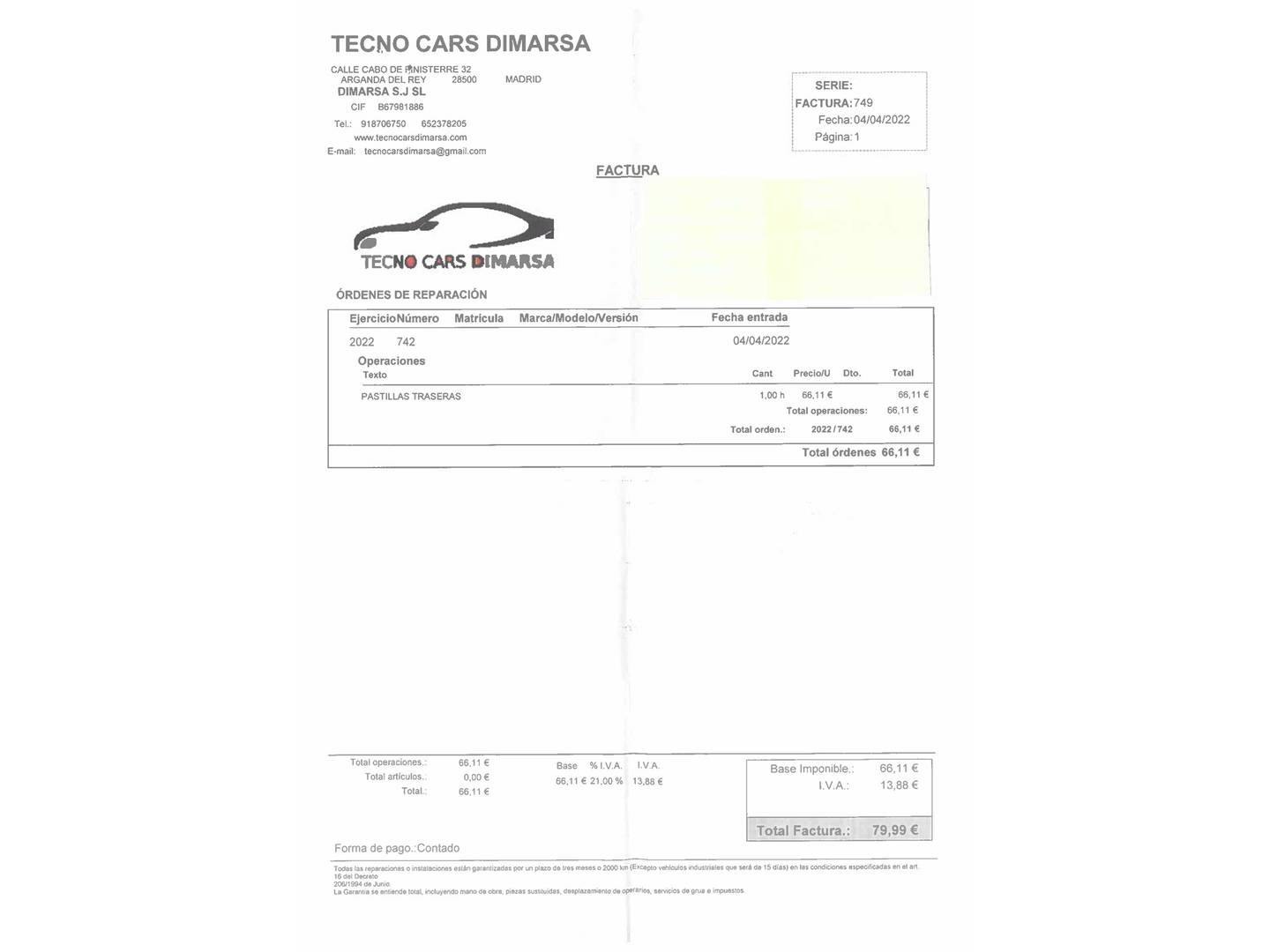 Foto del mantenimiento del Citroën Grand C4 Picasso Citroën Grand C4 Picasso 2.0 BlueHDI Shine EAT6 (150 CV)