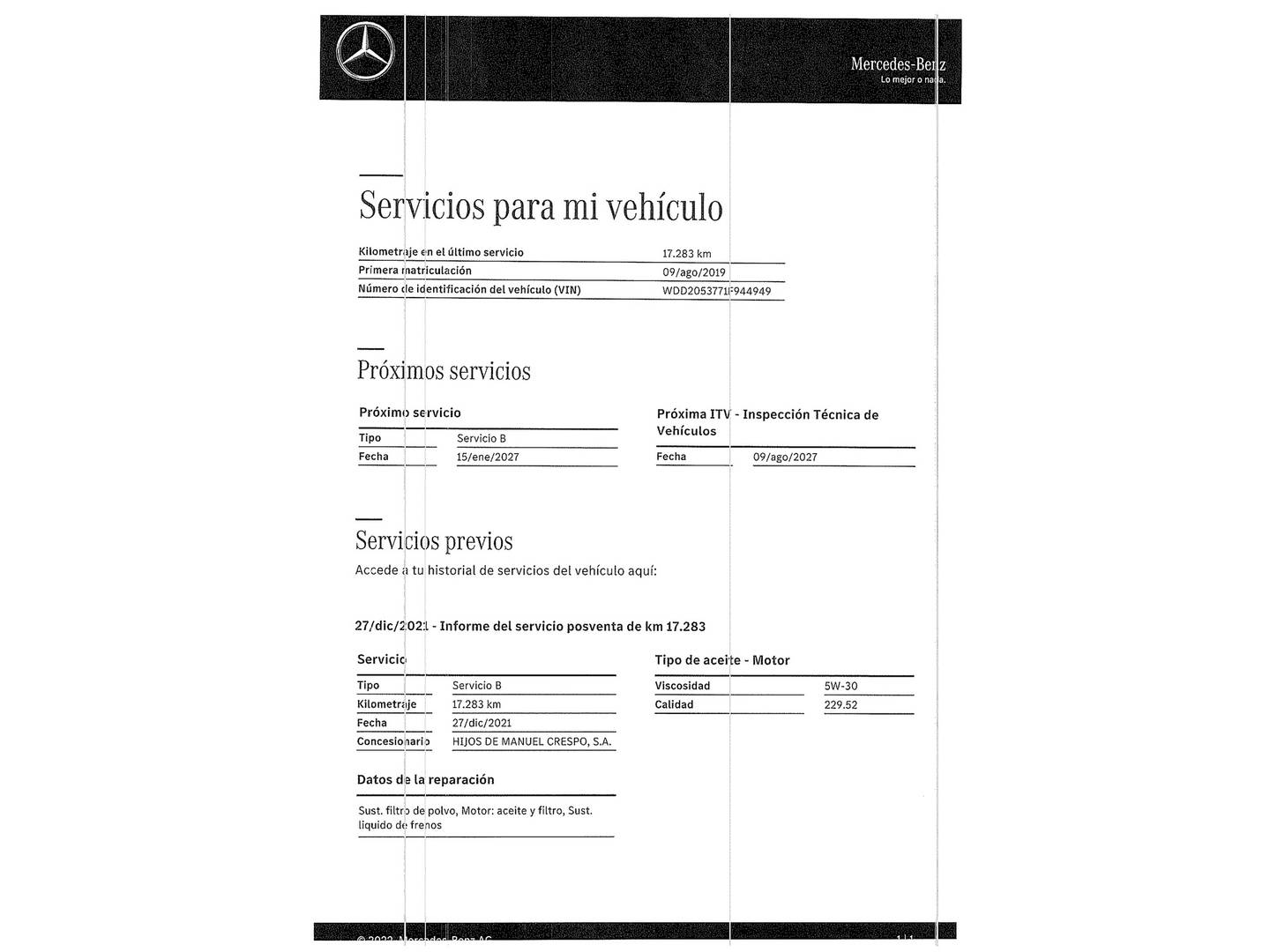 Foto del mantenimiento del Mercedes Clase C Mercedes Clase C 200 Coupe (184 CV) Pack AMG