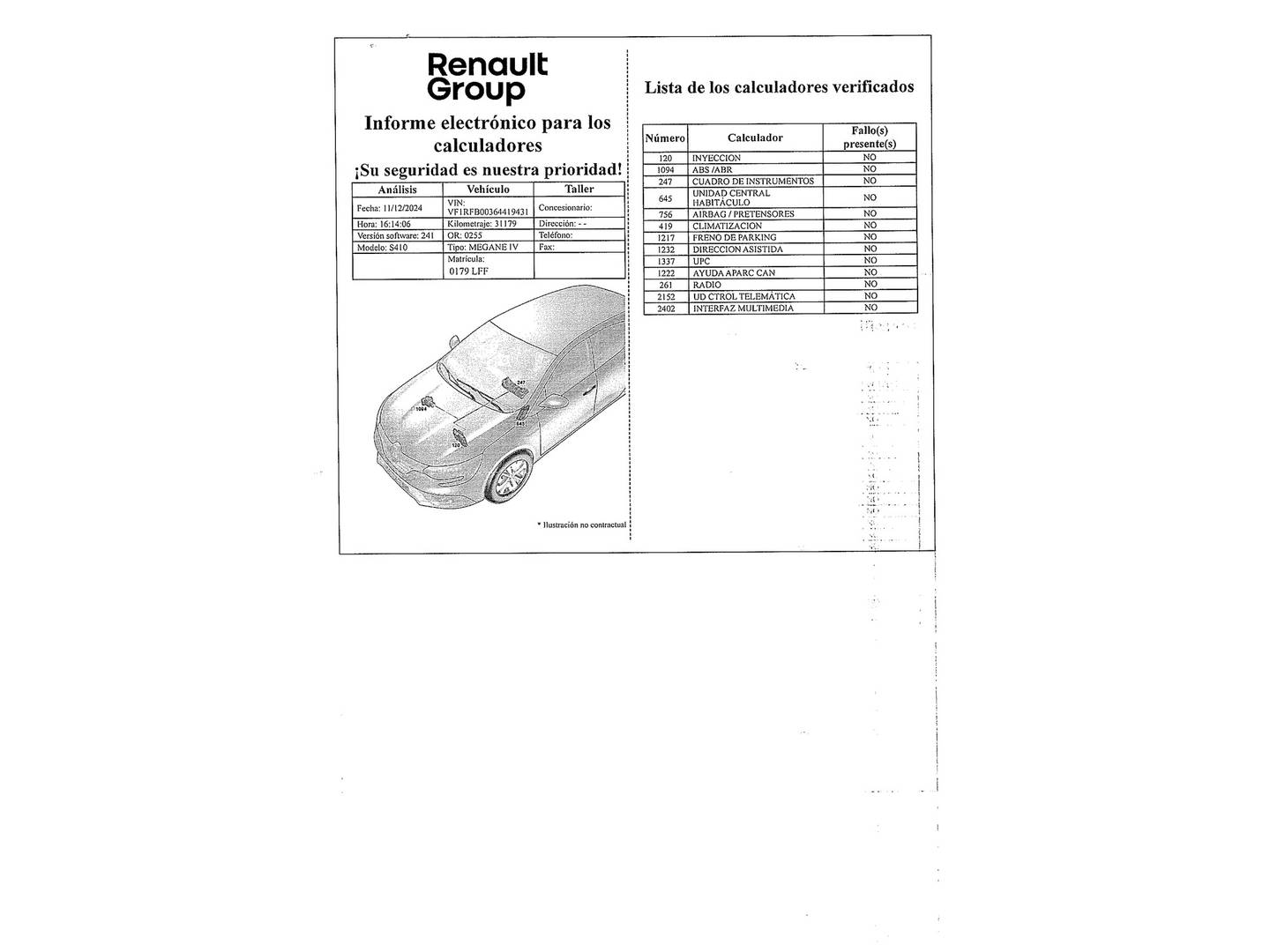 Foto del mantenimiento del Renault Mégane Renault Megane Limited TCe  (140 CV) GPF