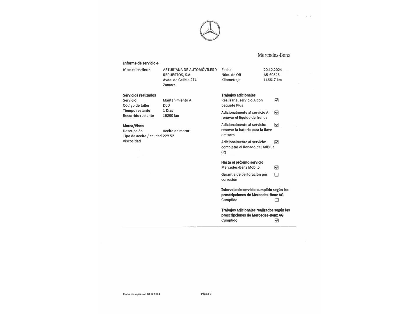 Foto del mantenimiento del Mercedes GLC Coupé Mercedes GLC Coupé GLC Coupé 220 d 4Matic (170 CV) Pack AMG