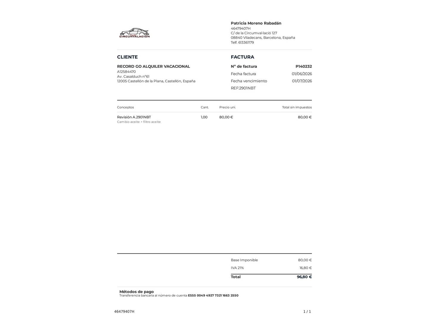 Foto del mantenimiento del Toyota C-HR Toyota C-HR 1.8 125H Advance (122 CV)