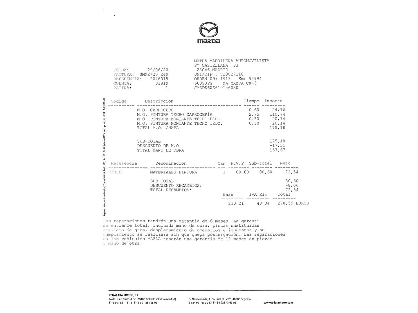 Foto del mantenimiento del Mazda CX-3 Mazda CX-3 1.5 DE SKYACTIV Luxury 2WD (105 CV)