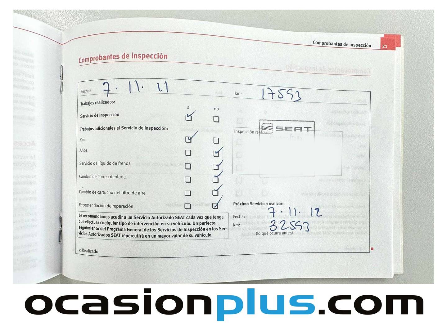 Foto del mantenimiento del Seat Ibiza Seat Ibiza ST 1.6 TDI Sport DPF (105 CV)