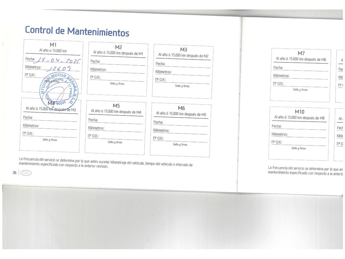 Foto del mantenimiento del Hyundai i30 Hyundai i30 1.5 DPI Klass SLX (110 CV)