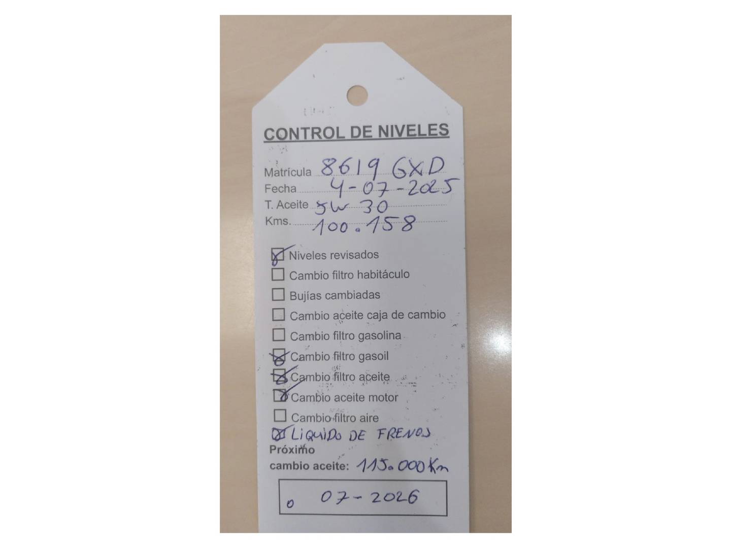 Foto del mantenimiento del Peugeot 207 Peugeot 207 1.6 HDI Sport FAP (92 CV)