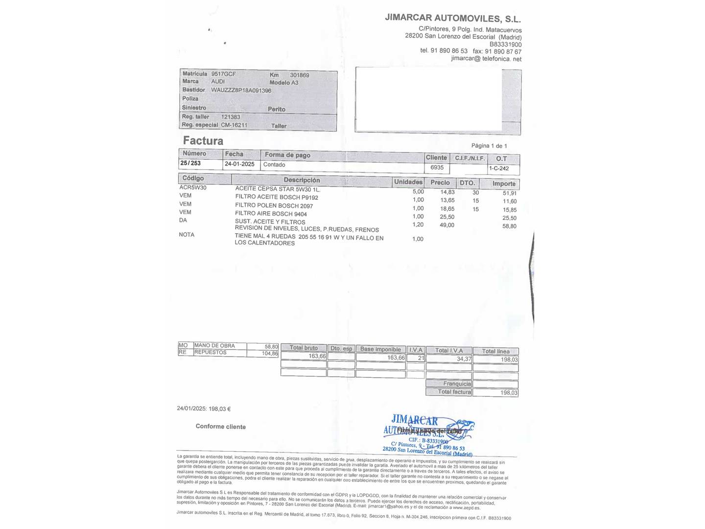 Foto del mantenimiento del Jeep Compass Jeep Compass 1.4 Multiair Limited 4x2 (140 CV)