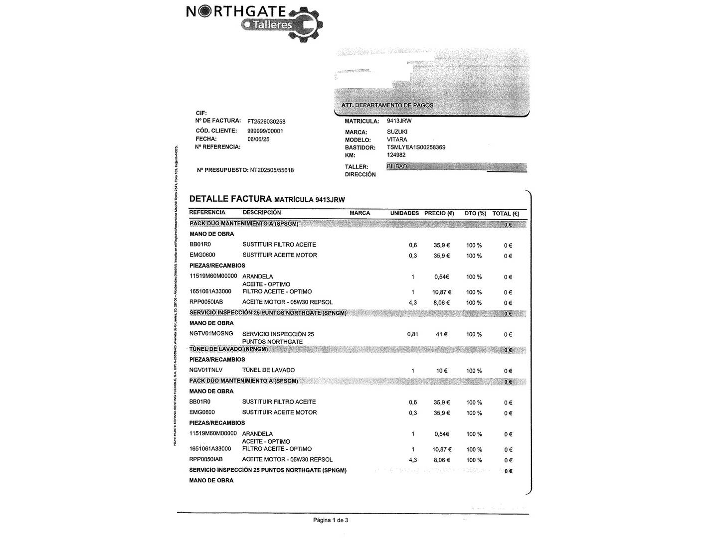 Foto del mantenimiento del Suzuki Vitara Suzuki Vitara 1.4 Turbo S 4WD (140 CV)