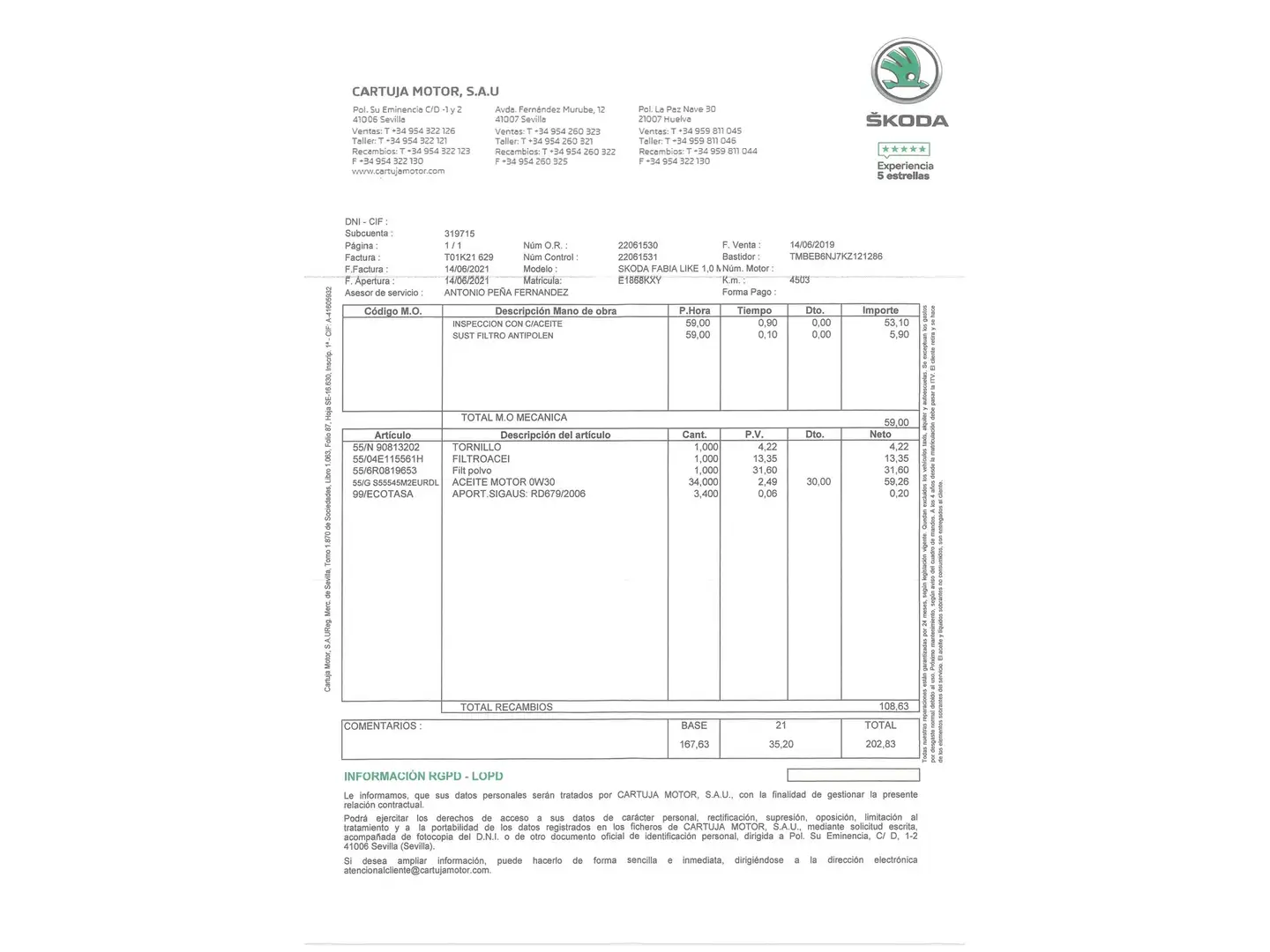 Foto Skoda Fabia Skoda Fabia 1.0 MPI Like (75 CV)