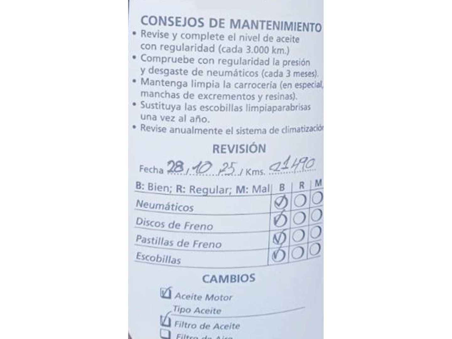 Foto del mantenimiento del Citroën C4 X Citroën C4 X PureTech 100 S&S 6v You (102 CV)