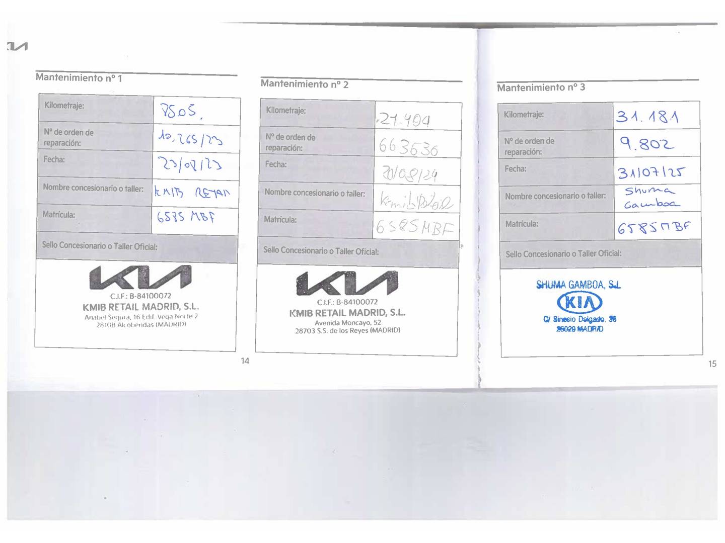 Foto del mantenimiento del KIA Niro Kia Niro 1.6 GDi HEV Drive (141 CV)