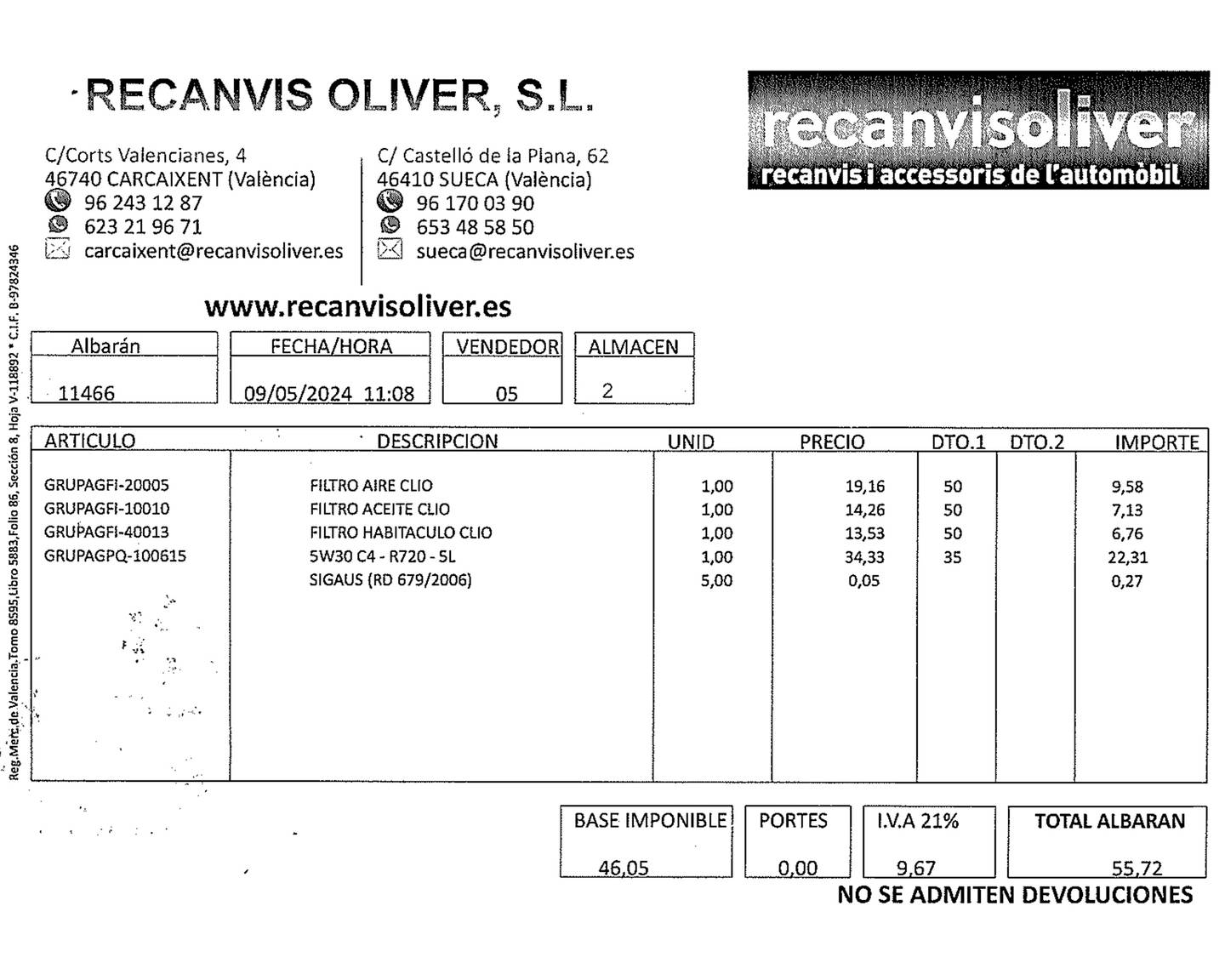 Foto del mantenimiento del Renault Clio Renault Clio Business Energy dCi (75 CV)