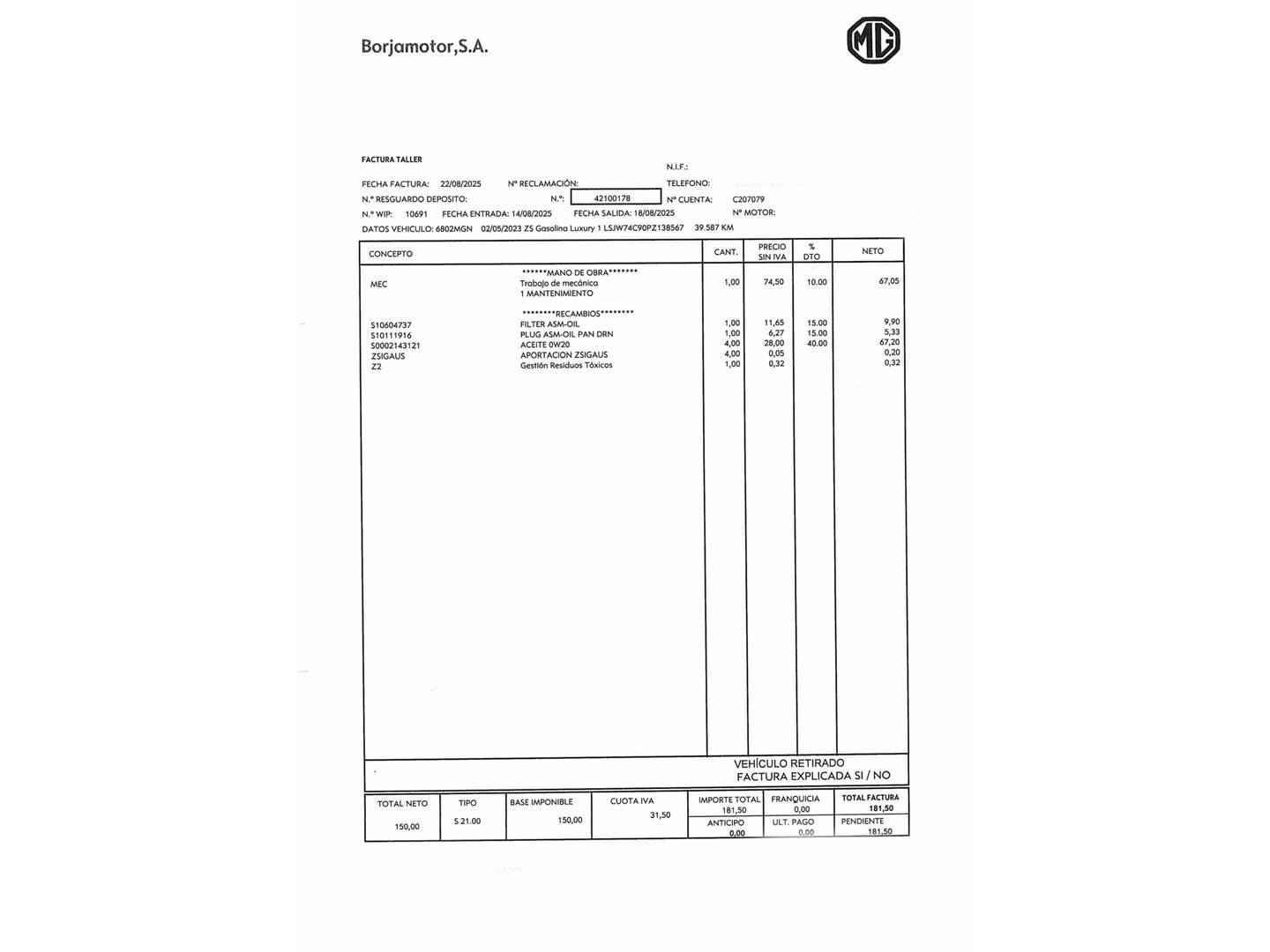 Foto MG ZS MG ZS 1.0T Luxury (111 CV)