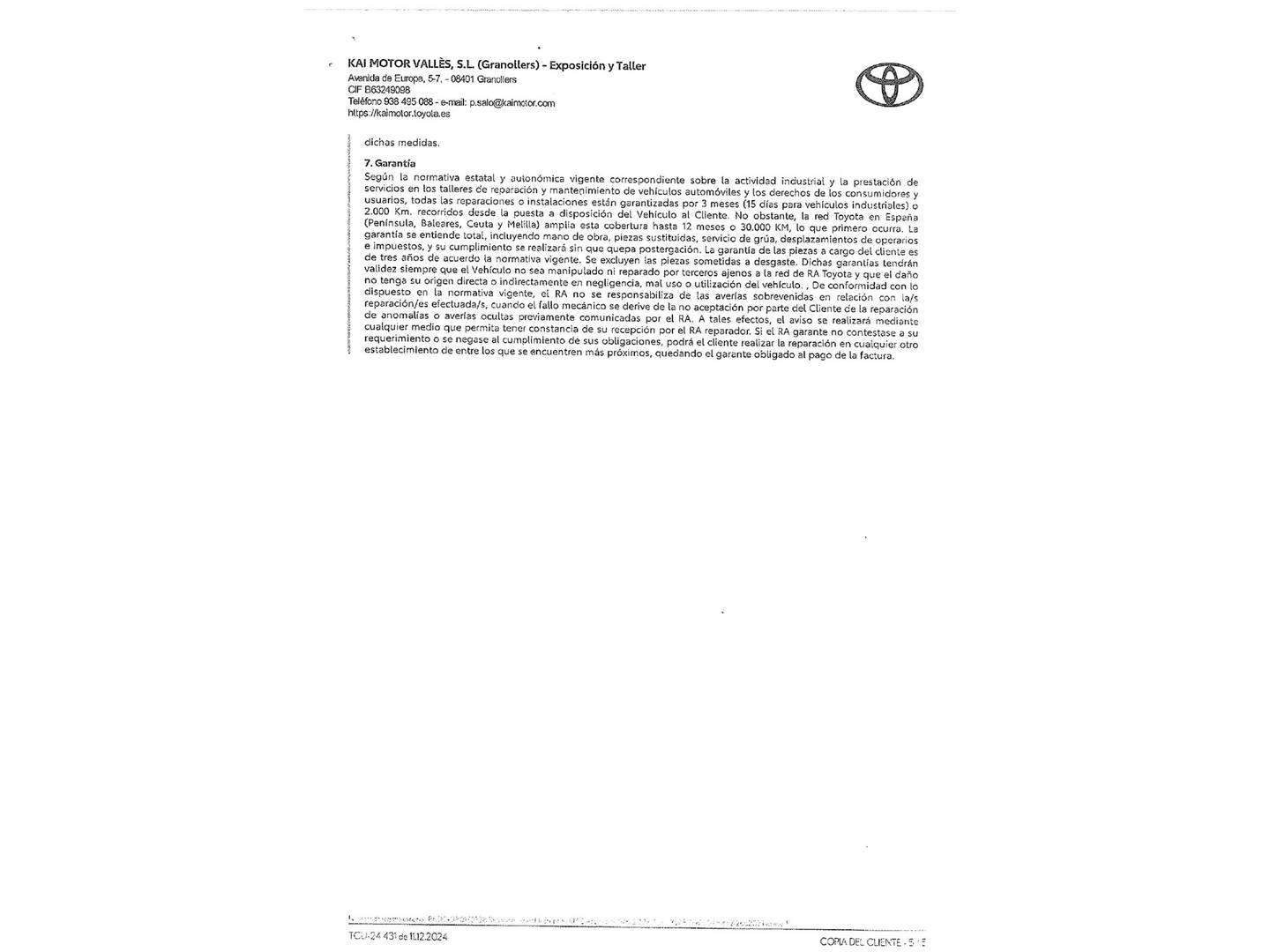 Foto del mantenimiento del Toyota Yaris Toyota Yaris 1.5 120H Style Plus (116 CV)