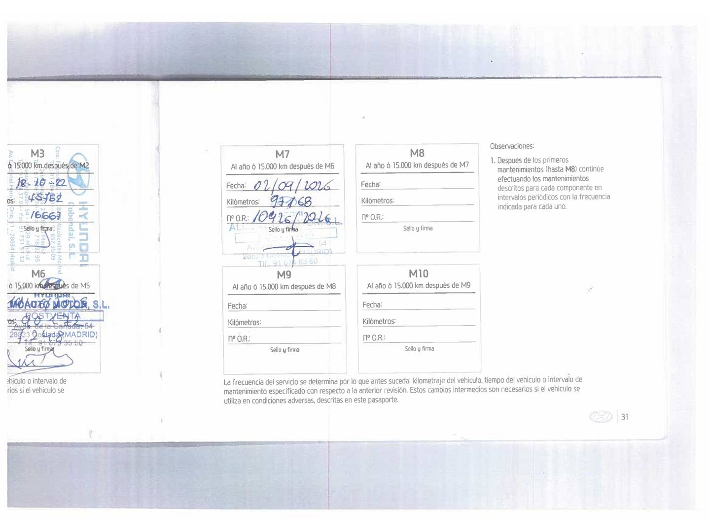 Foto del mantenimiento del Hyundai Kona Hyundai Kona 1.6 GDI HEV Tecno Lime DT (141 CV)