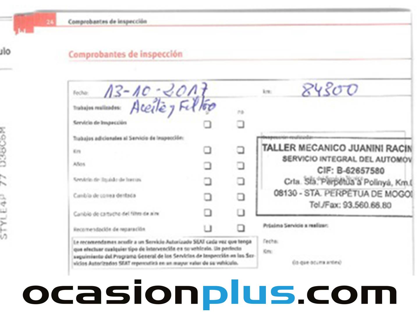 Foto del mantenimiento del Seat Altea XL Seat Altea XL 1.6 TDI E-Ecomotive Style (105 CV)